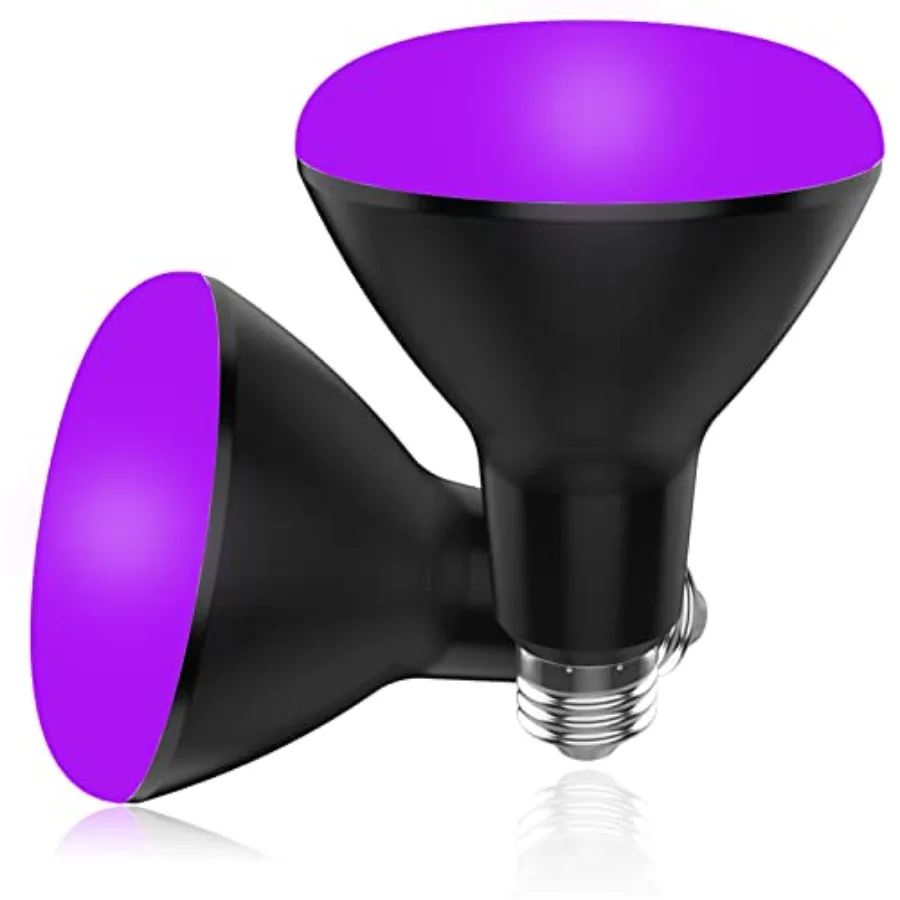 BR30 UV Black Light Bulbs 2 Pack for Glow Party -15W 100w Equivalent E26 UVA 385-410 nm, Big LED Blacklight Flood Light Bulb fo
BR30 UV Black Light Bulbs 2 Pack for Glow Party -15W 100w Equivalent E26 UVA 385-410 nm, Big LED Blacklight Flood Light Bulb fo
