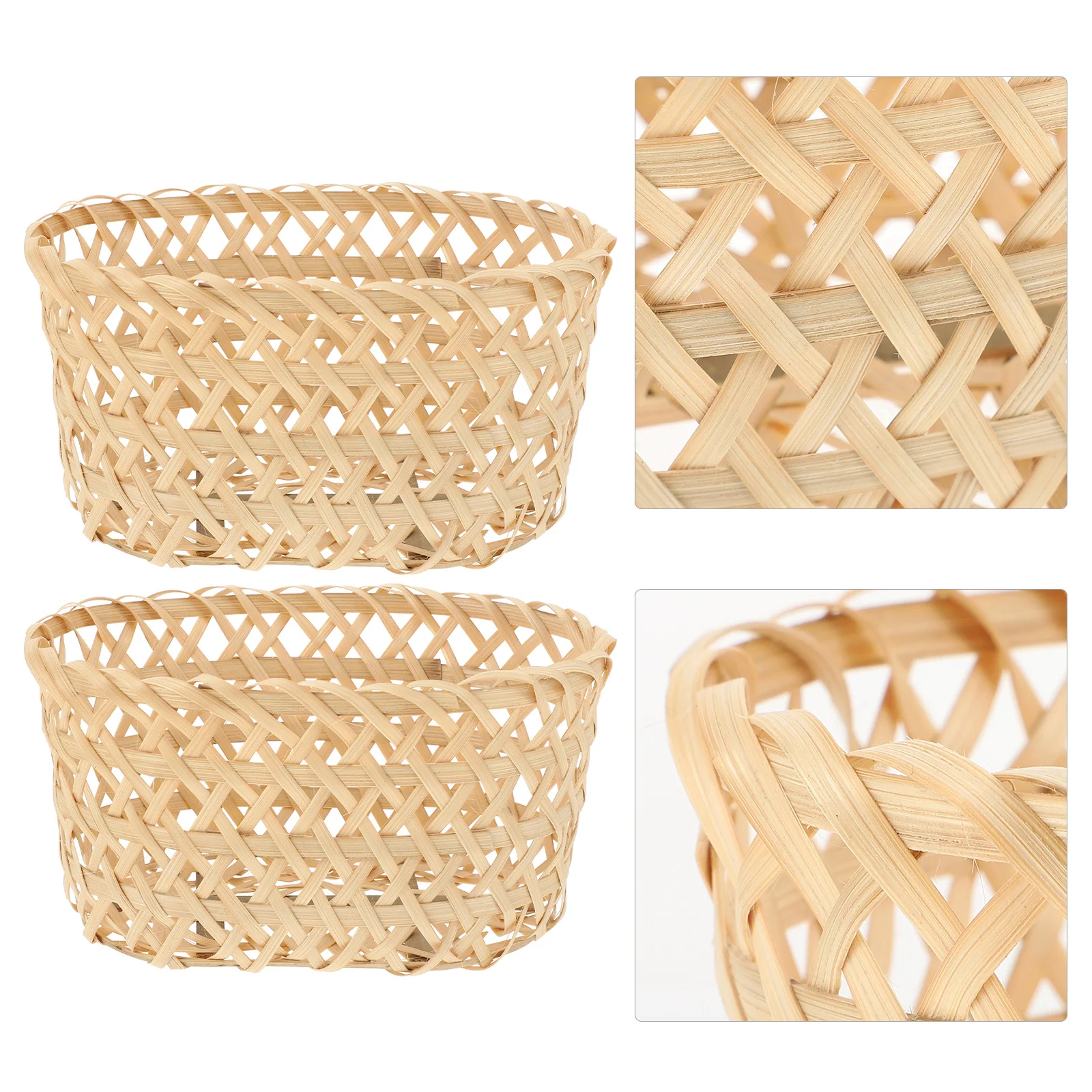 2Pcs Woven Bamboo Basket Food Storage Container for Home Kitchen Fruit Snack Candy Organizer Bamboo Woven Basket
2Pcs Woven Bamboo Basket Food Storage Container for Home Kitchen Fruit Snack Candy Organizer Bamboo Woven Basket