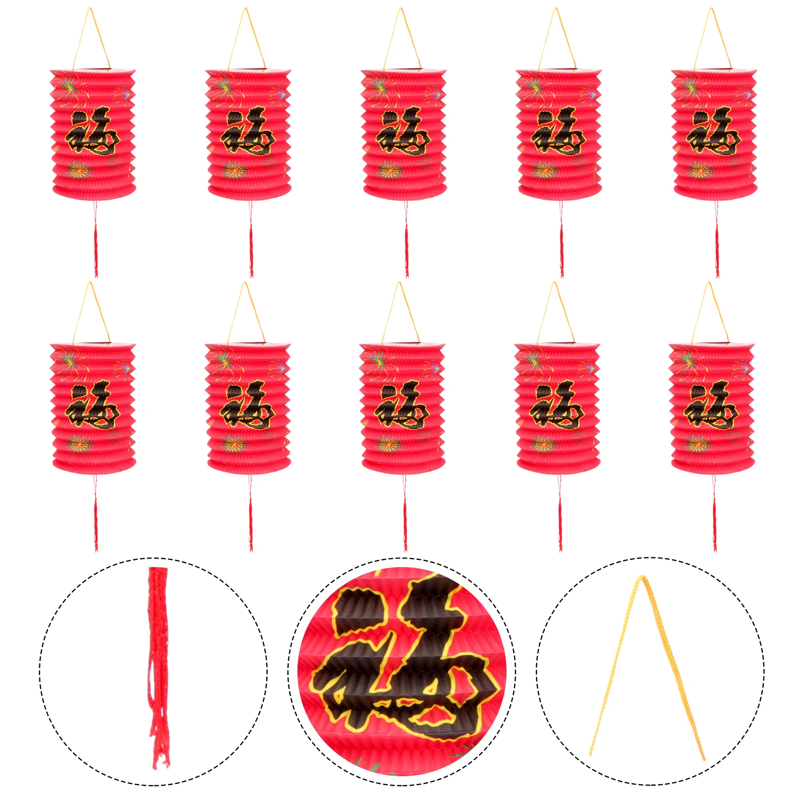 10pcs Red Paper Lanterns Fu Word Design New Year Home Decor Hanging Ornaments Warm Atmosphere Holiday Party Indoor Lighting
10pcs Red Paper Lanterns Fu Word Design New Year Home Decor Hanging Ornaments Warm Atmosphere Holiday Party Indoor Lighting