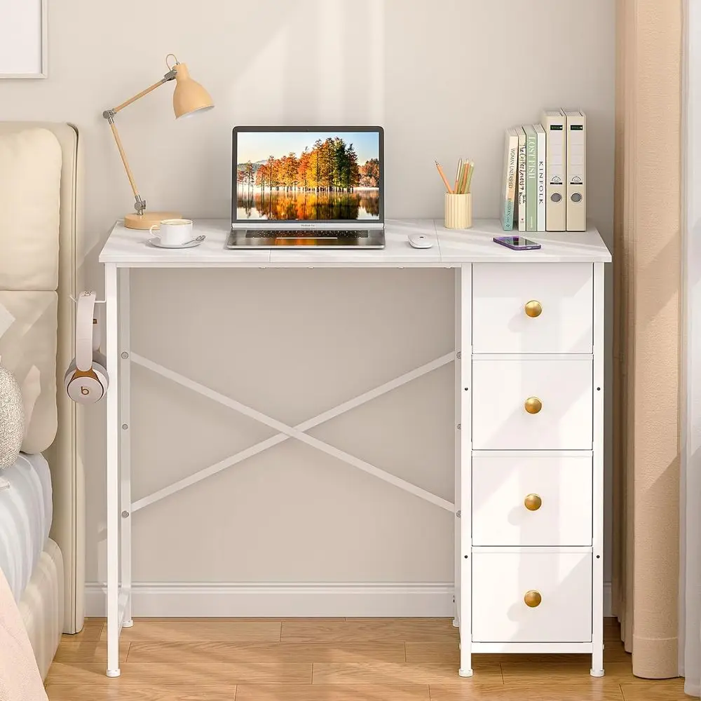 Compact White Desk for Kids, Girls, and Teens with Storage, Reversible Writing Table for Bedroom or Office, Ideal for Small Spac
Compact White Desk for Kids, Girls, and Teens with Storage, Reversible Writing Table for Bedroom or Office, Ideal for Small Spac