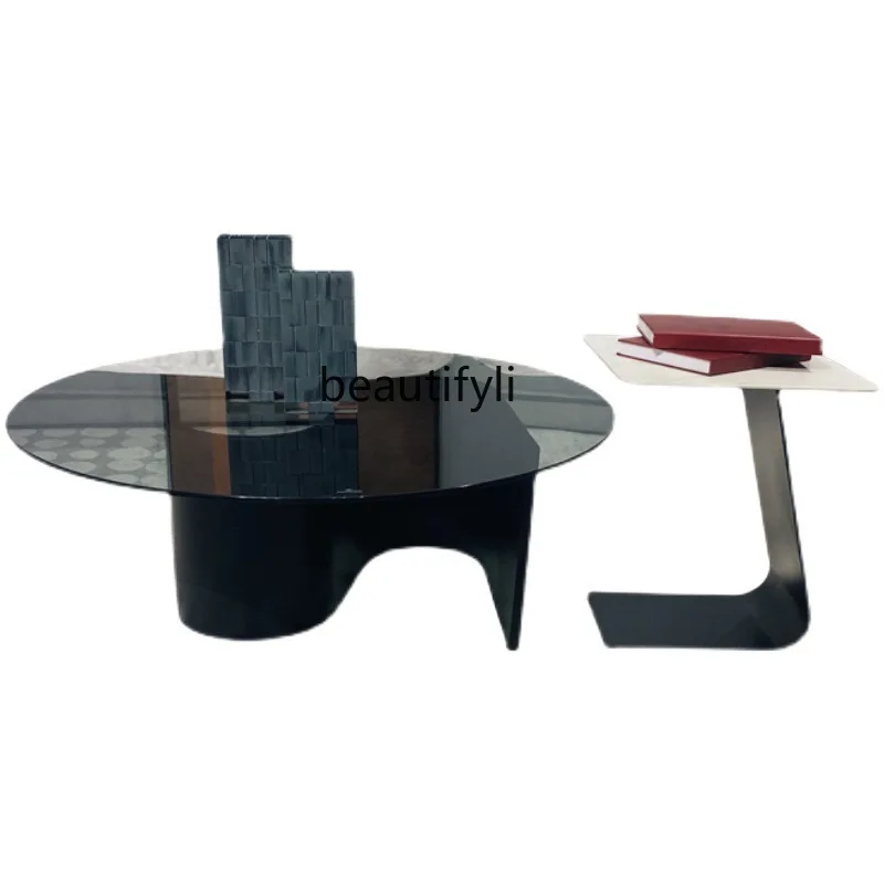 Living Room Modern Minimalist round Home Small Apartment Side Table Combination Designer Tempered Glass S-Shaped Tea Table
Living Room Modern Minimalist round Home Small Apartment Side Table Combination Designer Tempered Glass S-Shaped Tea Table