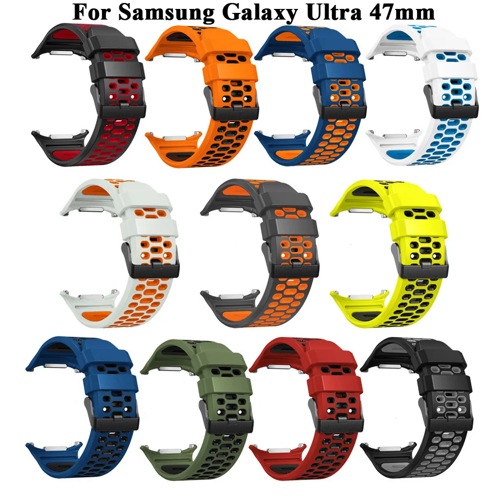 Силиконовый ремешок для Samsung Galaxy Watch Ultra Band для GalaxyWatch Ultra 47 мм, дышащий браслет, ремешок для часов, двухцветный спортивный 
Силиконовый ремешок для Samsung Galaxy Watch Ultra Band для GalaxyWatch Ultra 47 мм, дышащий браслет, ремешок для часов, двухцветный спортивный