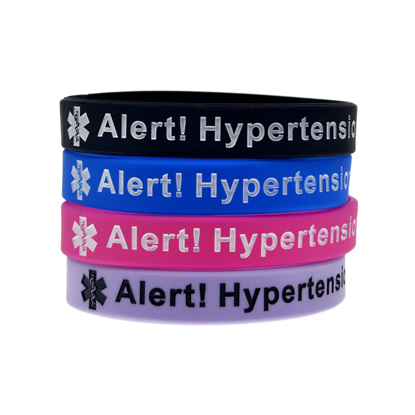50 Pcs Hypertension Alert Silicone Wristband Medical Emergency ID Bangle Health Band 4 Colors
50 Pcs Hypertension Alert Silicone Wristband Medical Emergency ID Bangle Health Band 4 Colors