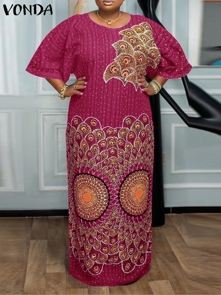 VONDA Women Maxi Dresses 2025 Bohemian Round Neck Flare Sleeve Vintage Style Dress Party Evening African Ethnic Long Vestidos
VONDA Women Maxi Dresses 2025 Bohemian Round Neck Flare Sleeve Vintage Style Dress Party Evening African Ethnic Long Vestidos