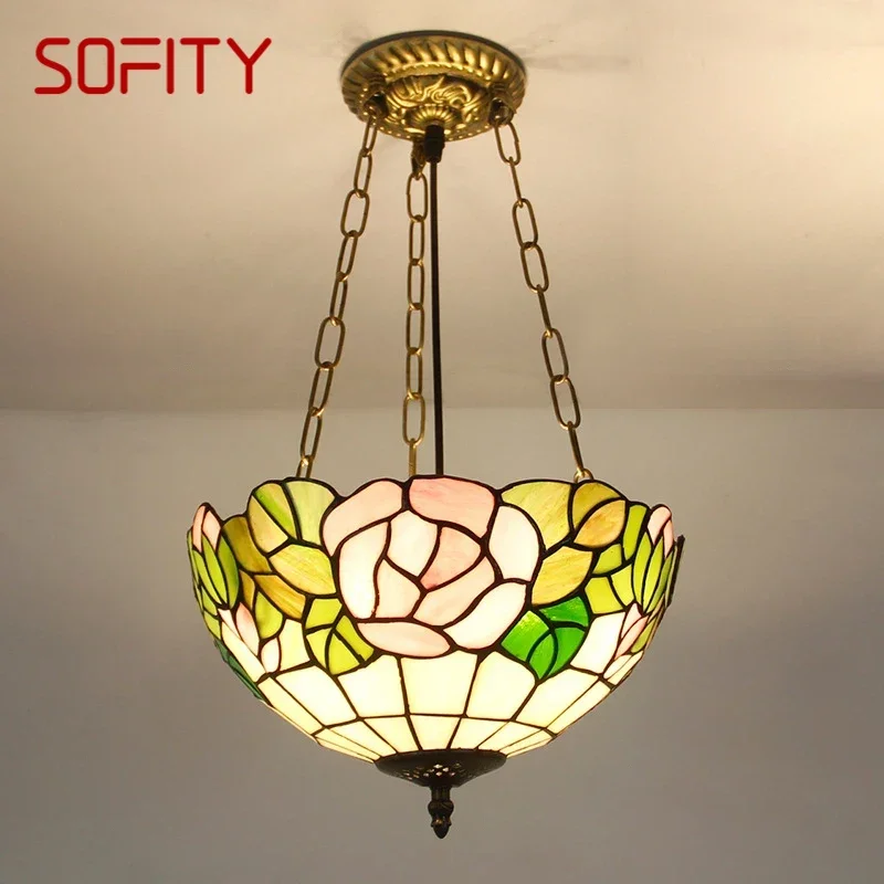 SOFITY Tiffany Pendant Lamp LED Retro Creativity Living Room restaurant Bedroom Villa Hotel Corridor Color Glass Chandelier
SOFITY Tiffany Pendant Lamp LED Retro Creativity Living Room restaurant Bedroom Villa Hotel Corridor Color Glass Chandelier