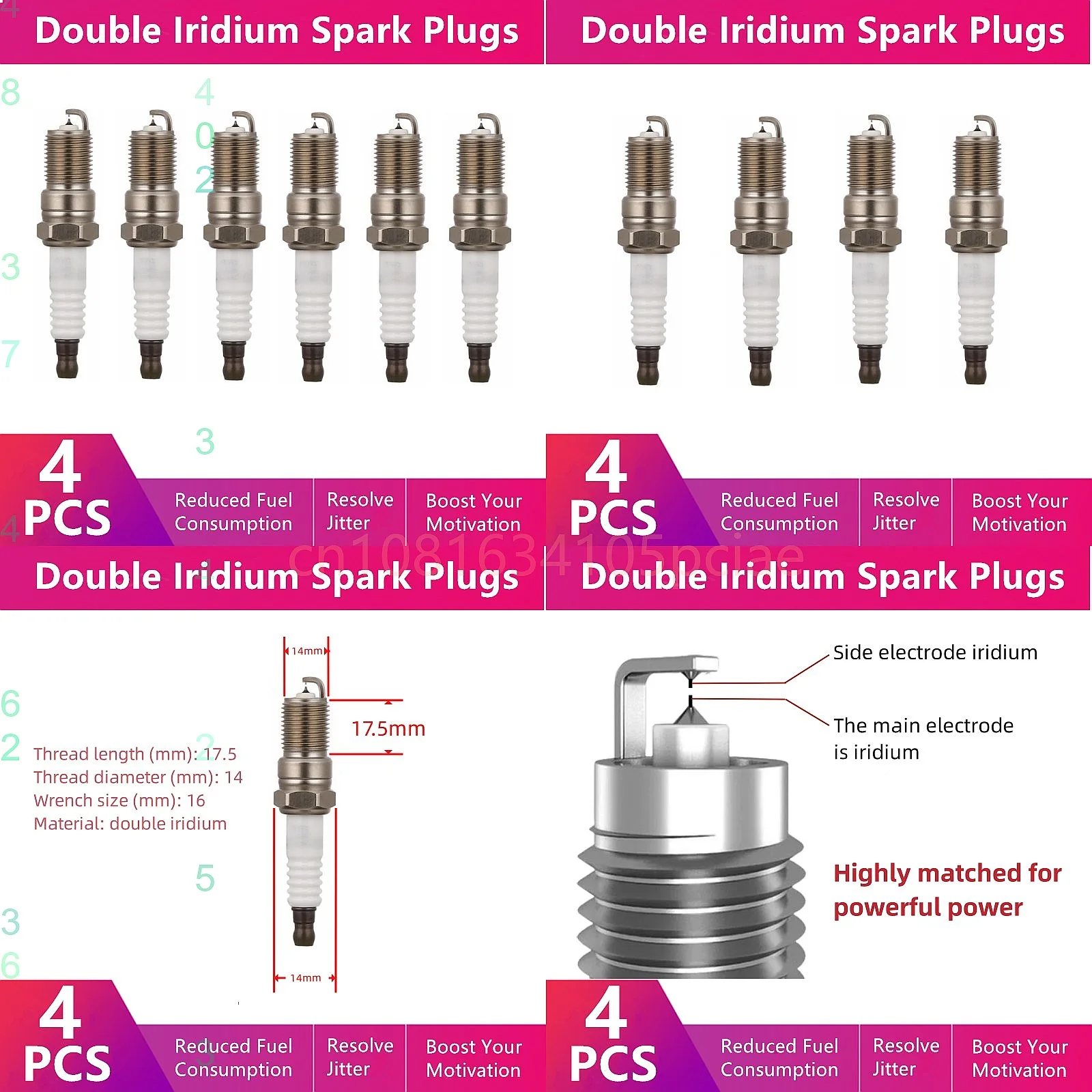 Double Iridium Spark Plug C-60 for Ford E-350 Taurus Mustang GT
Double Iridium Spark Plug C-60 for Ford E-350 Taurus Mustang GT