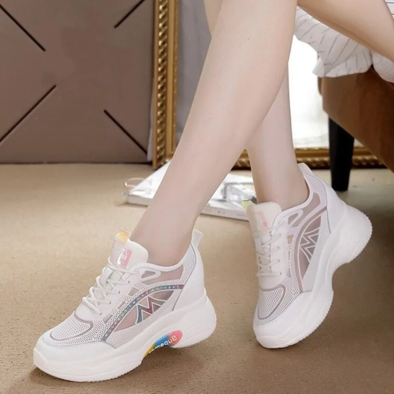 Women's White Chunky Dad Sneakers 7cm Hidden Heel Breathable Mesh Round Toe Spring Casual Shoes Non-Slip Rubber Sole SGS Tested
Women's White Chunky Dad Sneakers 7cm Hidden Heel Breathable Mesh Round Toe Spring Casual Shoes Non-Slip Rubber Sole SGS Tested