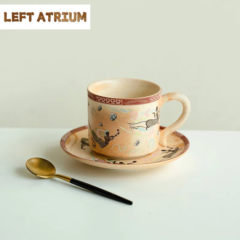 200ml Dunhuang Culture Coffee Cup Set Zen Ceramic Tea Cup Luxury Mug With Spoon Tea Maker Personalized Mug Tea Services Ornament
200ml Dunhuang Culture Coffee Cup Set Zen Ceramic Tea Cup Luxury Mug With Spoon Tea Maker Personalized Mug Tea Services Ornament