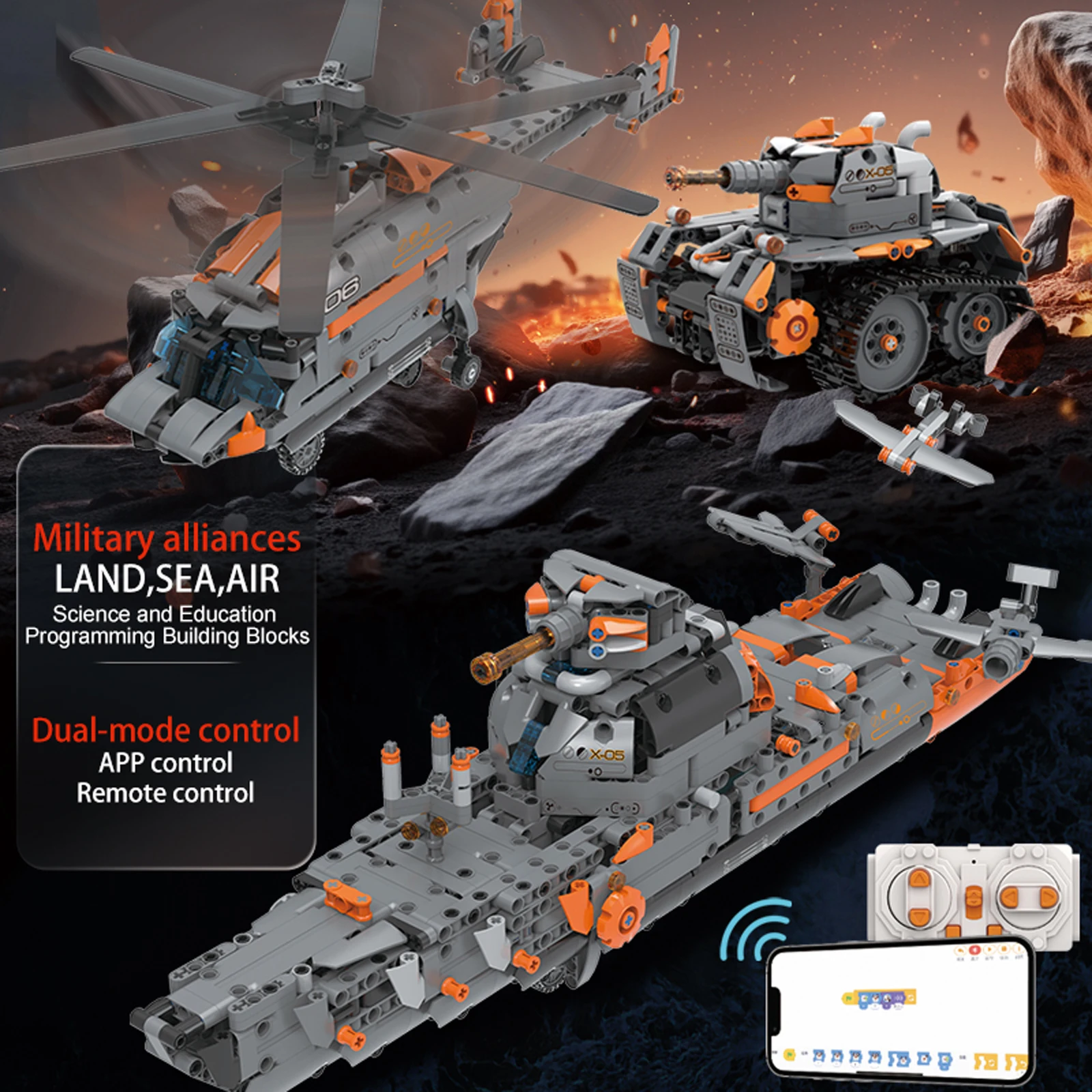 Military Series Transport Aircraft/Tanks Model Building Block With App+Remote Control Assembly Helicopter Puzzle Bricks Toy Gift
Military Series Transport Aircraft/Tanks Model Building Block With App+Remote Control Assembly Helicopter Puzzle Bricks Toy Gift