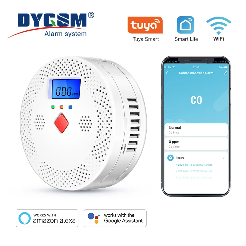 Умный детектор угарного газа Tuya Wi-Fi, звуковая сирена с ЖК-дисплеем, 85 дБ, для помещений
Умный детектор угарного газа Tuya Wi-Fi, звуковая сирена с ЖК-дисплеем, 85 дБ, для помещений