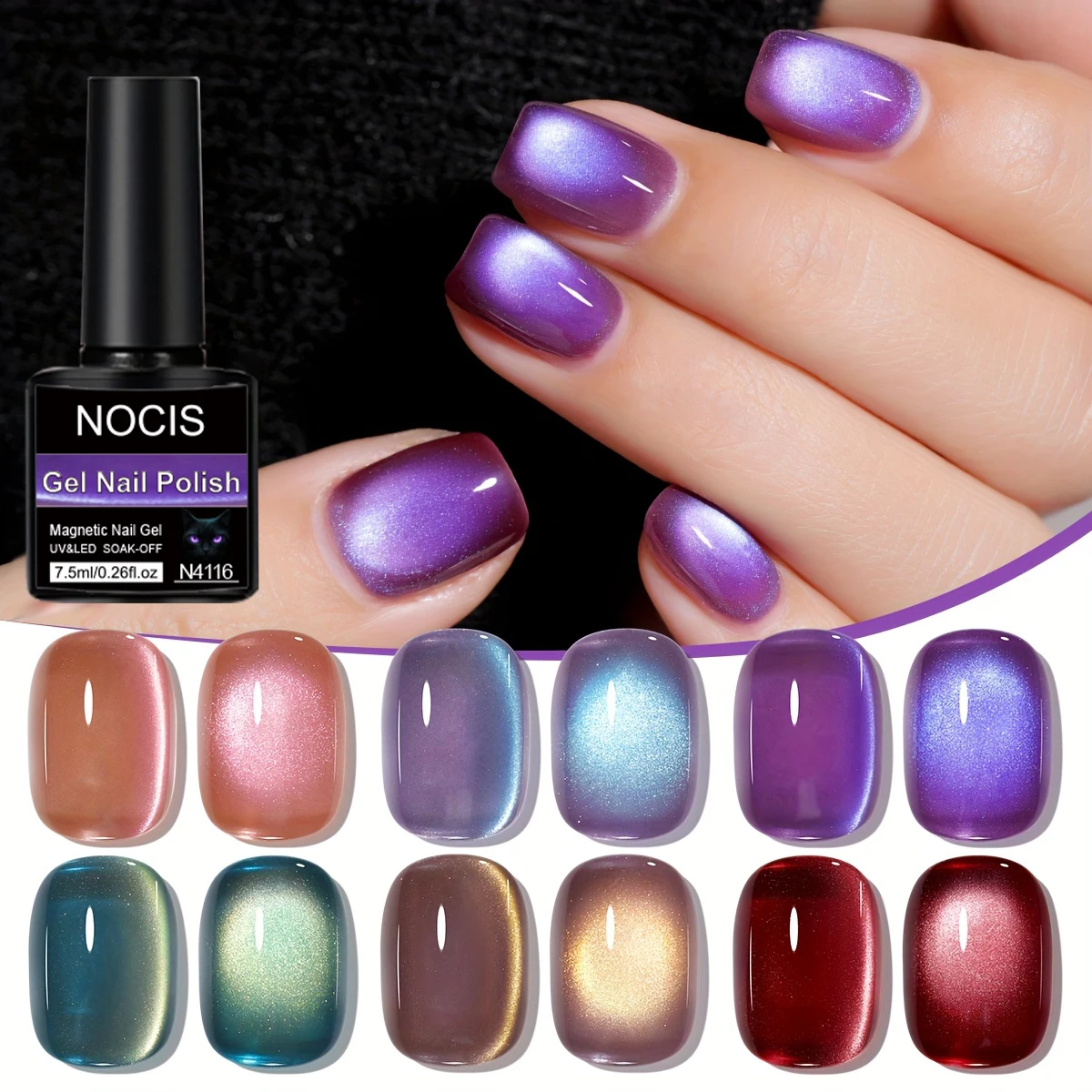 Cat Eye 6-Color Set - Autumn and Winter Nail Art Aurora Cat Eye Gel 6 Colors, Stylish LED Salon Cat Eye Art, Durable and Long
Cat Eye 6-Color Set - Autumn and Winter Nail Art Aurora Cat Eye Gel 6 Colors, Stylish LED Salon Cat Eye Art, Durable and Long