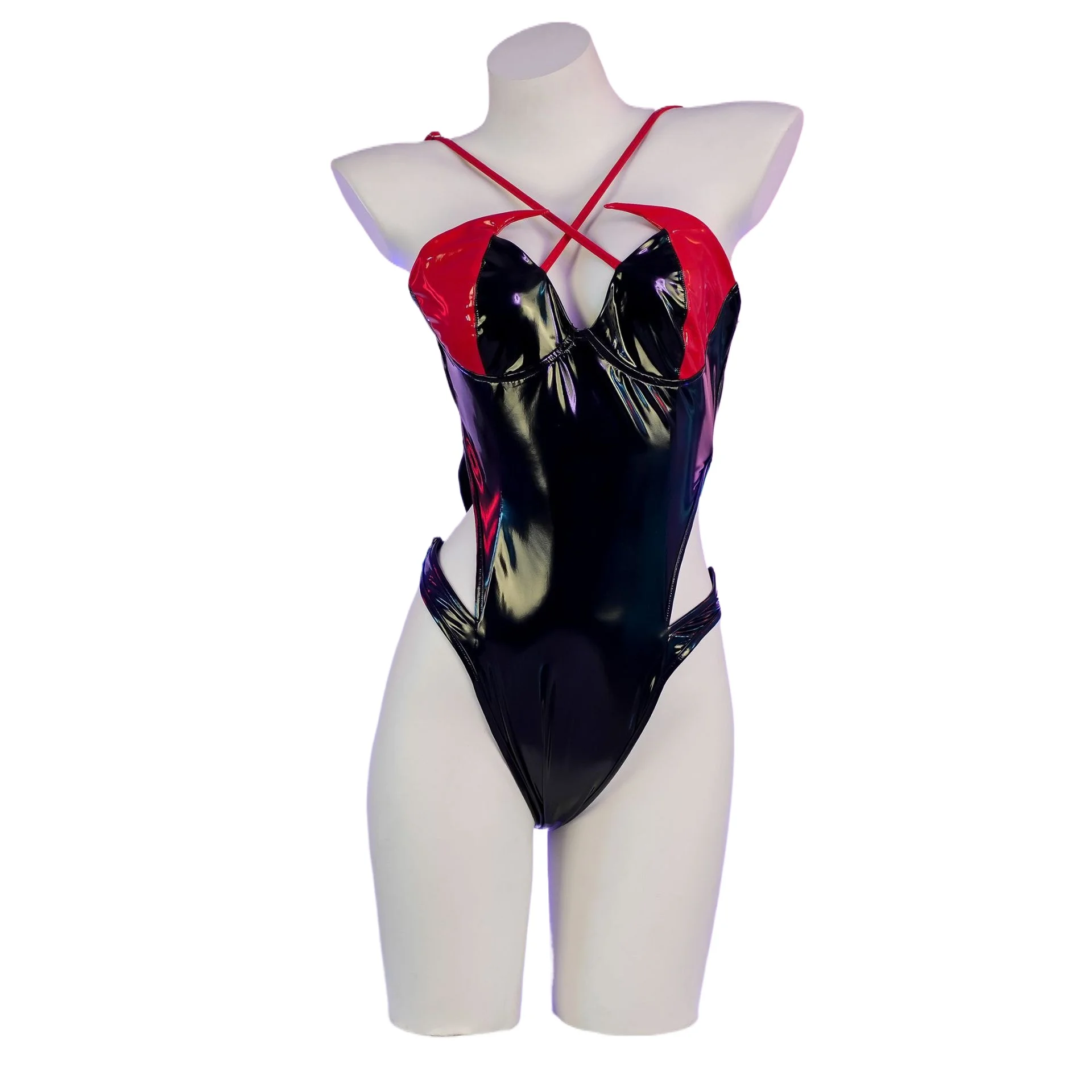 Sexy Anime Demon Pu Leather Bodysuit Cosplay Costume Backless Dark Swimsuit Lingerie Role Play Devil Underwear Night Outfits
Sexy Anime Demon Pu Leather Bodysuit Cosplay Costume Backless Dark Swimsuit Lingerie Role Play Devil Underwear Night Outfits