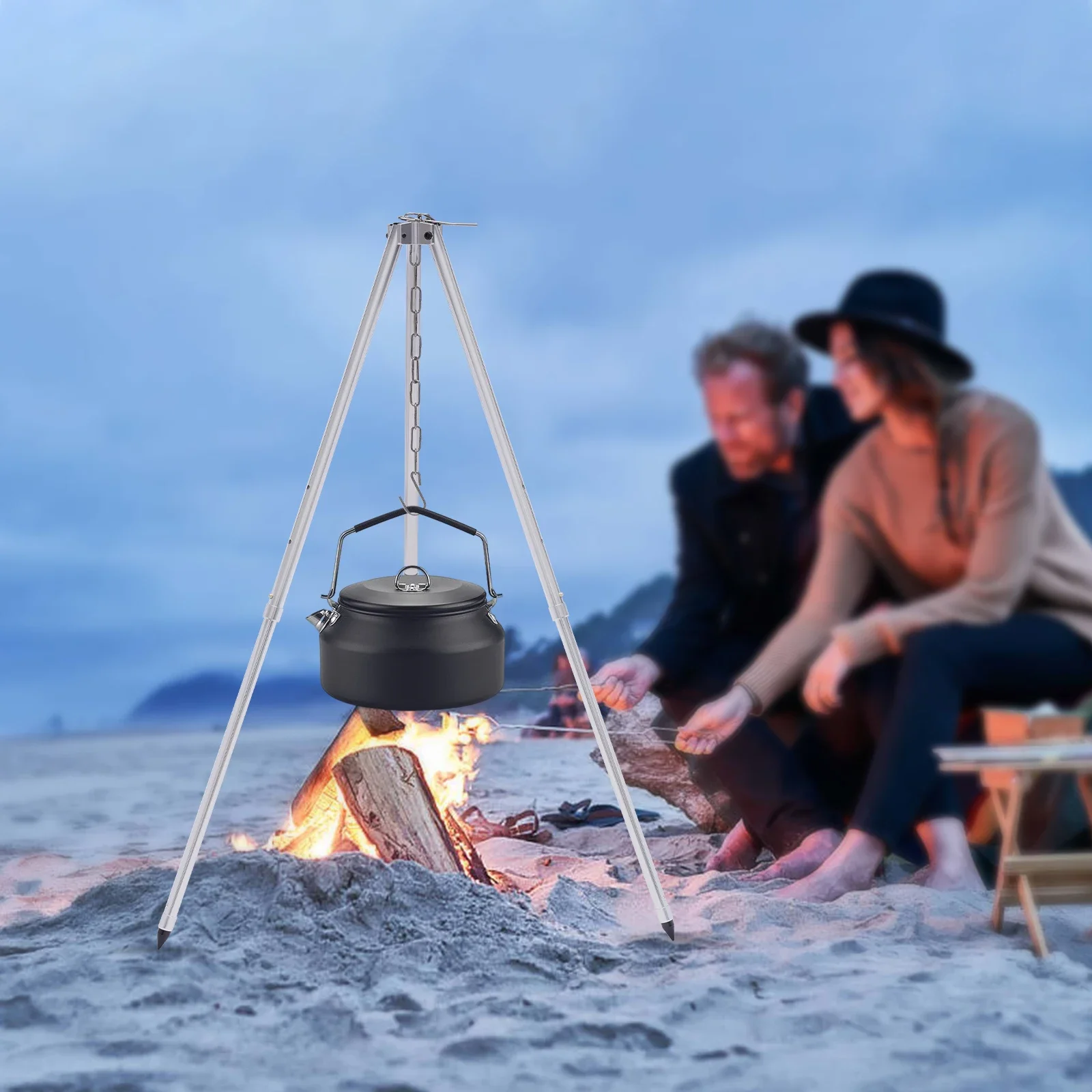 Lightweight Foldable Adjustable Camping Tripod Anti-rust Durable Lantern Tripod Hanger with Applies to 3-5 people
Lightweight Foldable Adjustable Camping Tripod Anti-rust Durable Lantern Tripod Hanger with Applies to 3-5 people