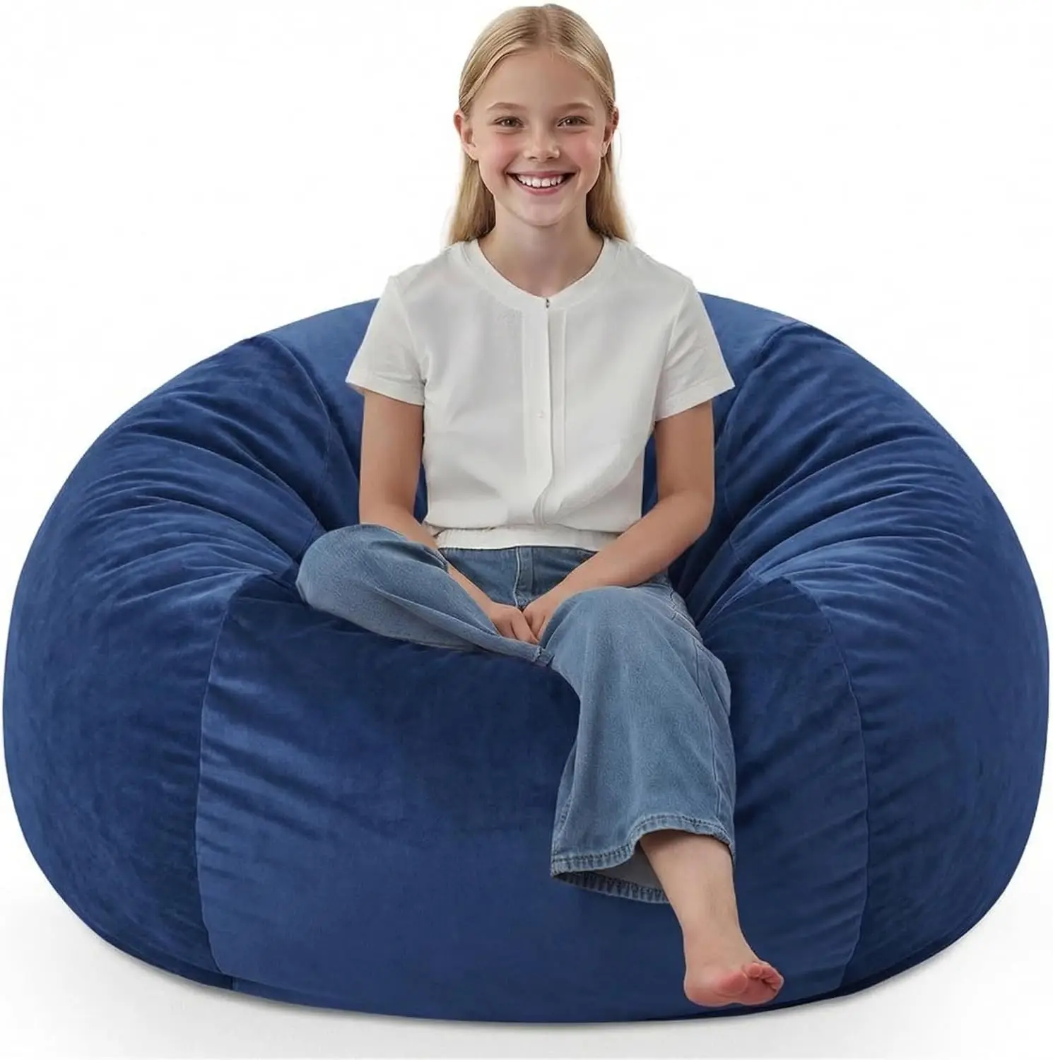 2FT Blue Teardrop Bean Bag Chair with Memory Foam and Dutch Velvet Cover for Living Room or Playroom
2FT Blue Teardrop Bean Bag Chair with Memory Foam and Dutch Velvet Cover for Living Room or Playroom