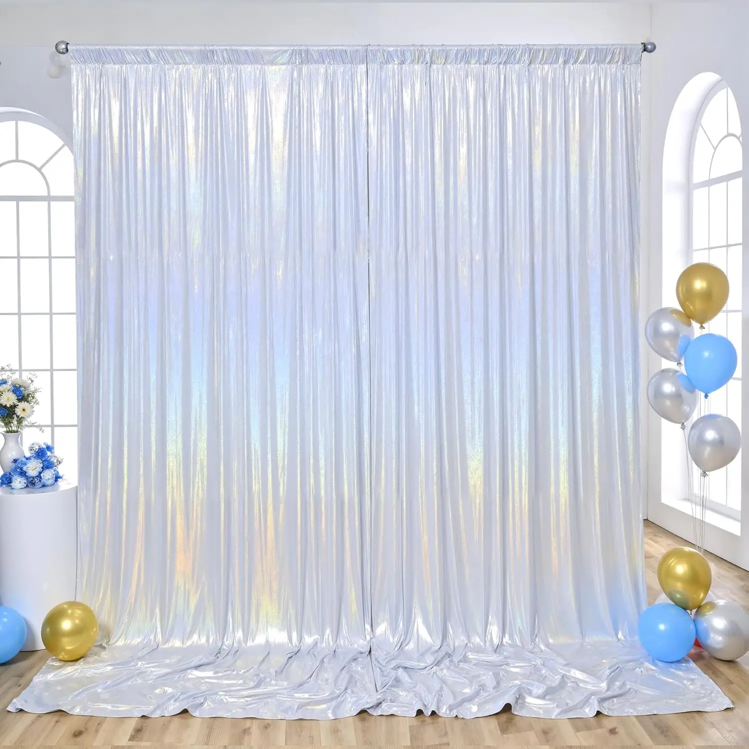 2.3x10FT Wrinkle Free Glitter 1panel Shimmer Drapes Backdrop Photo White Sequin Curtain for Wedding Party Christmas Decorations
2.3x10FT Wrinkle Free Glitter 1panel Shimmer Drapes Backdrop Photo White Sequin Curtain for Wedding Party Christmas Decorations