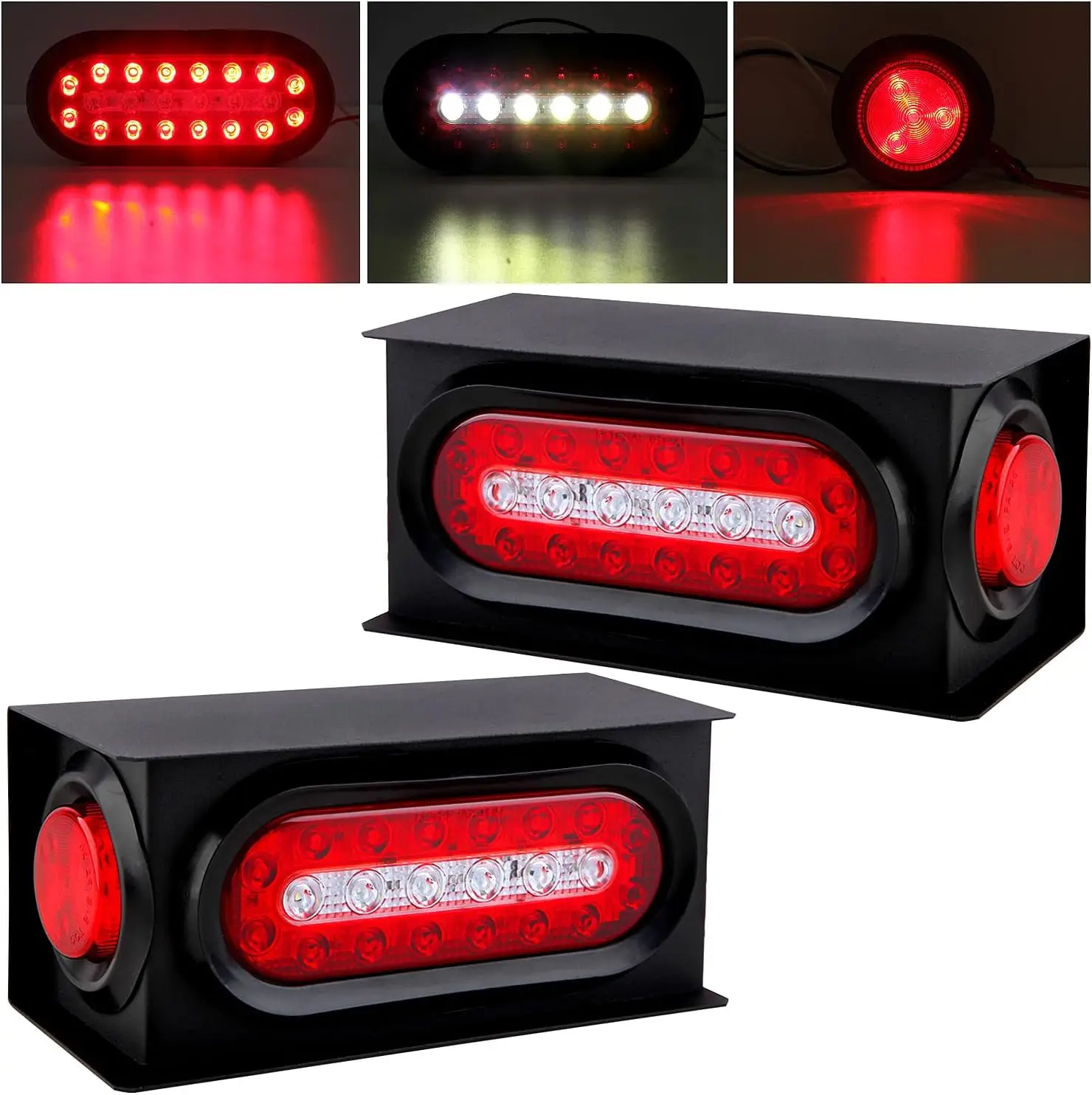 2Pcs Steel Boxes w/Trailer Tail Light Kit, Oval & 2' Round Red Side Marker Lights w/Grommets & Wire Pigtails
2Pcs Steel Boxes w/Trailer Tail Light Kit, Oval & 2' Round Red Side Marker Lights w/Grommets & Wire Pigtails