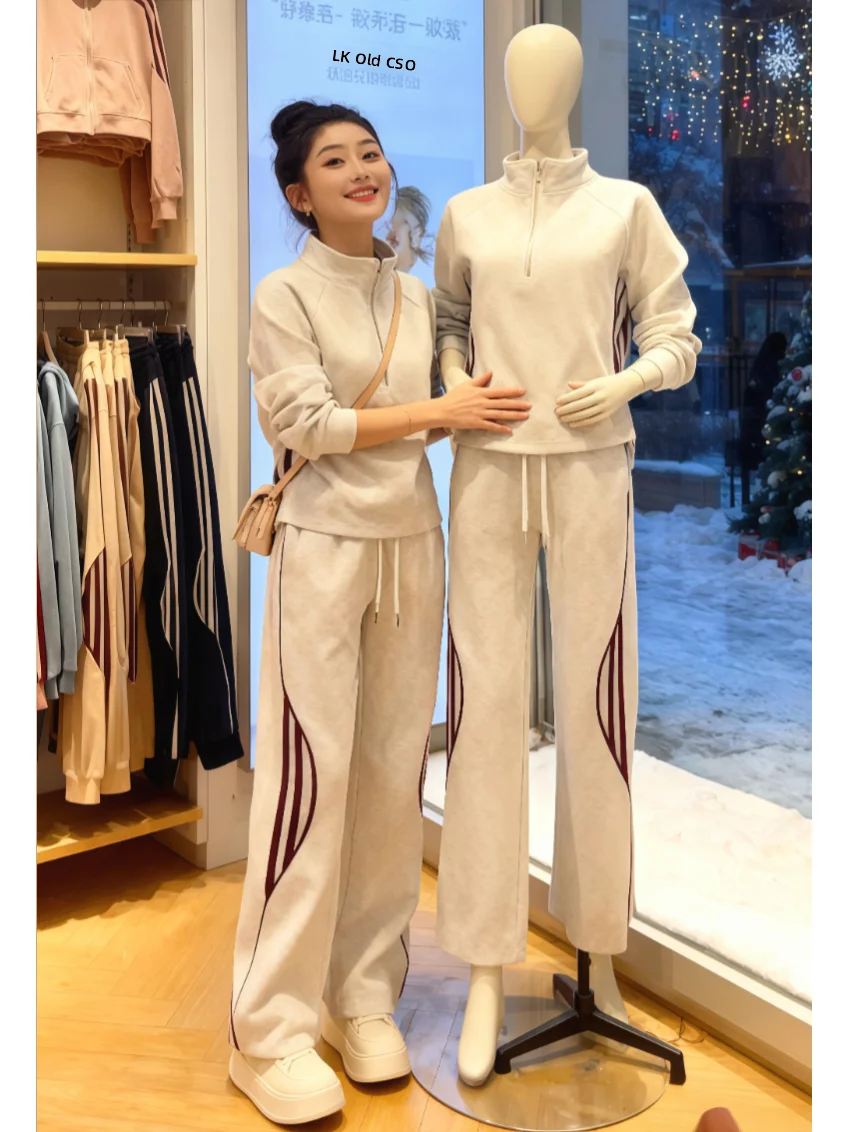 Свободный свитер и брюки с широкими штанинами, комплект из двух предметов, женская осенне-зимняя новинка, повседневная спортивная одежда, комплект больших размеров
Свободный свитер и брюки с широкими штанинами, комплект из двух предметов, женская осенне-зимняя новинка, повседневная спортивная одежда, комплект больших размеров