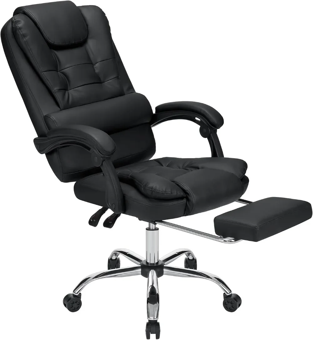 Executive Office Chair with Footrest Soft Leather Reclining Computer Chair Ergonomic High Back Desk Chair Black
Executive Office Chair with Footrest Soft Leather Reclining Computer Chair Ergonomic High Back Desk Chair Black