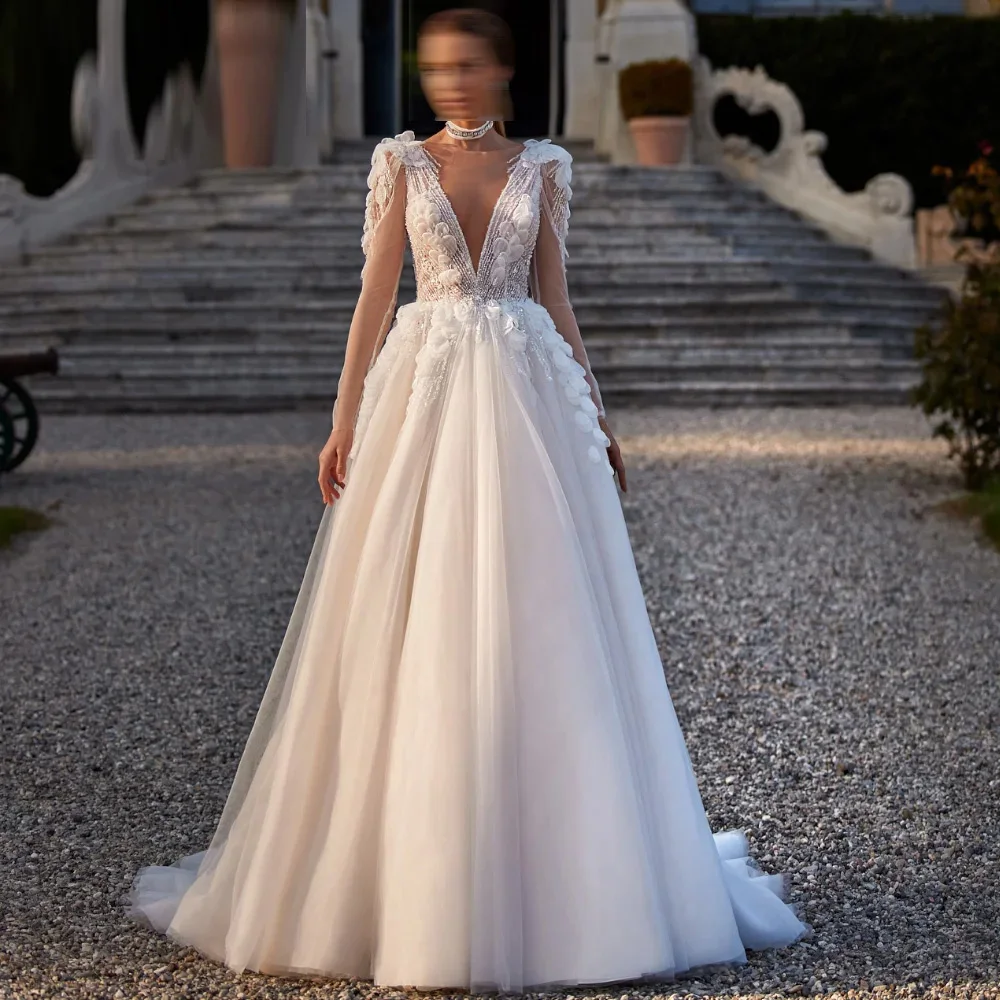 Сексуальное свадебное платье с глубоким v-образным вырезом по индивидуальному заказу, современное свадебное платье трапециевидной формы с длинными рукавами, элегантное свадебное платье с боковым разрезом и блестками Vestido De Novia
Сексуальное свадебное платье с глубоким v-образным вырезом по индивидуальному заказу, современное свадебное платье трапециевидной формы с длинными рукавами, элегантное свадебное платье с боковым разрезом и блестками Vestido De Novia