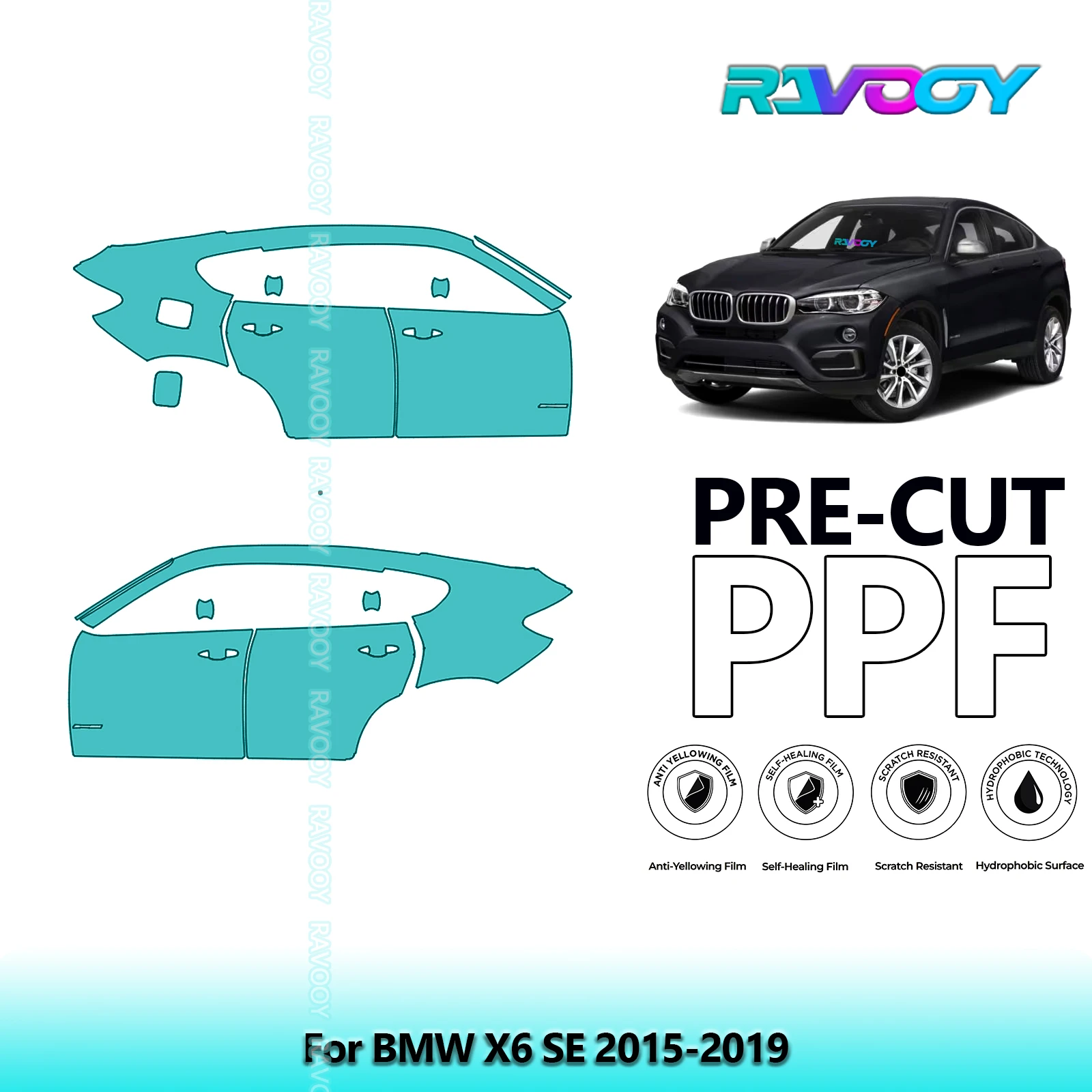 For BMW X6 SE 2015-2019 8.5mil Clear Matte Pre-Cut PPF Door & A/B Pillar Kit TPU Paint Protection Film Set
For BMW X6 SE 2015-2019 8.5mil Clear Matte Pre-Cut PPF Door & A/B Pillar Kit TPU Paint Protection Film Set