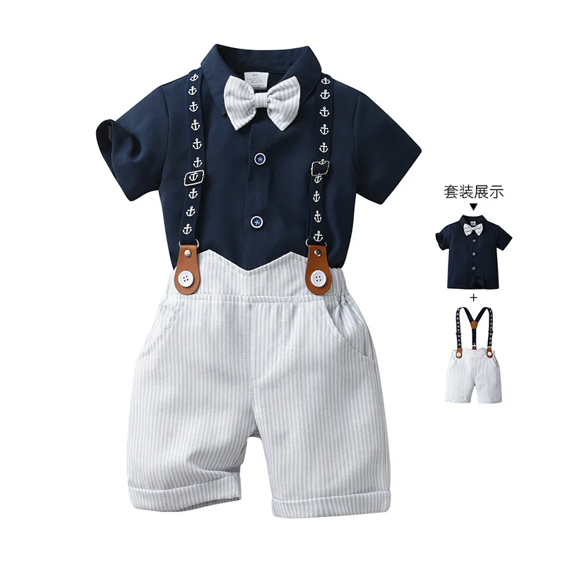 2 Piece Set Children's Clothing Summer Short Sleeved Overalls Baby Fashion Handsome Kids Outwear Suit
2 Piece Set Children's Clothing Summer Short Sleeved Overalls Baby Fashion Handsome Kids Outwear Suit