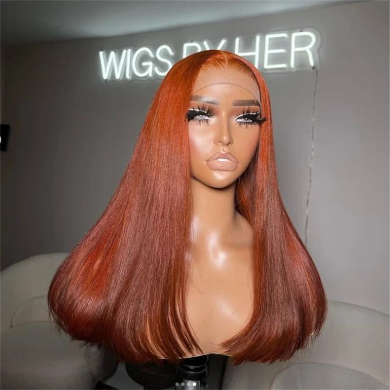 Ginger Orange Soft 26Inch Long 180 Density Glueless Preplucked Straight Lace Front Wig For Women With BabyHair Daily Cosplay
Ginger Orange Soft 26Inch Long 180 Density Glueless Preplucked Straight Lace Front Wig For Women With BabyHair Daily Cosplay
