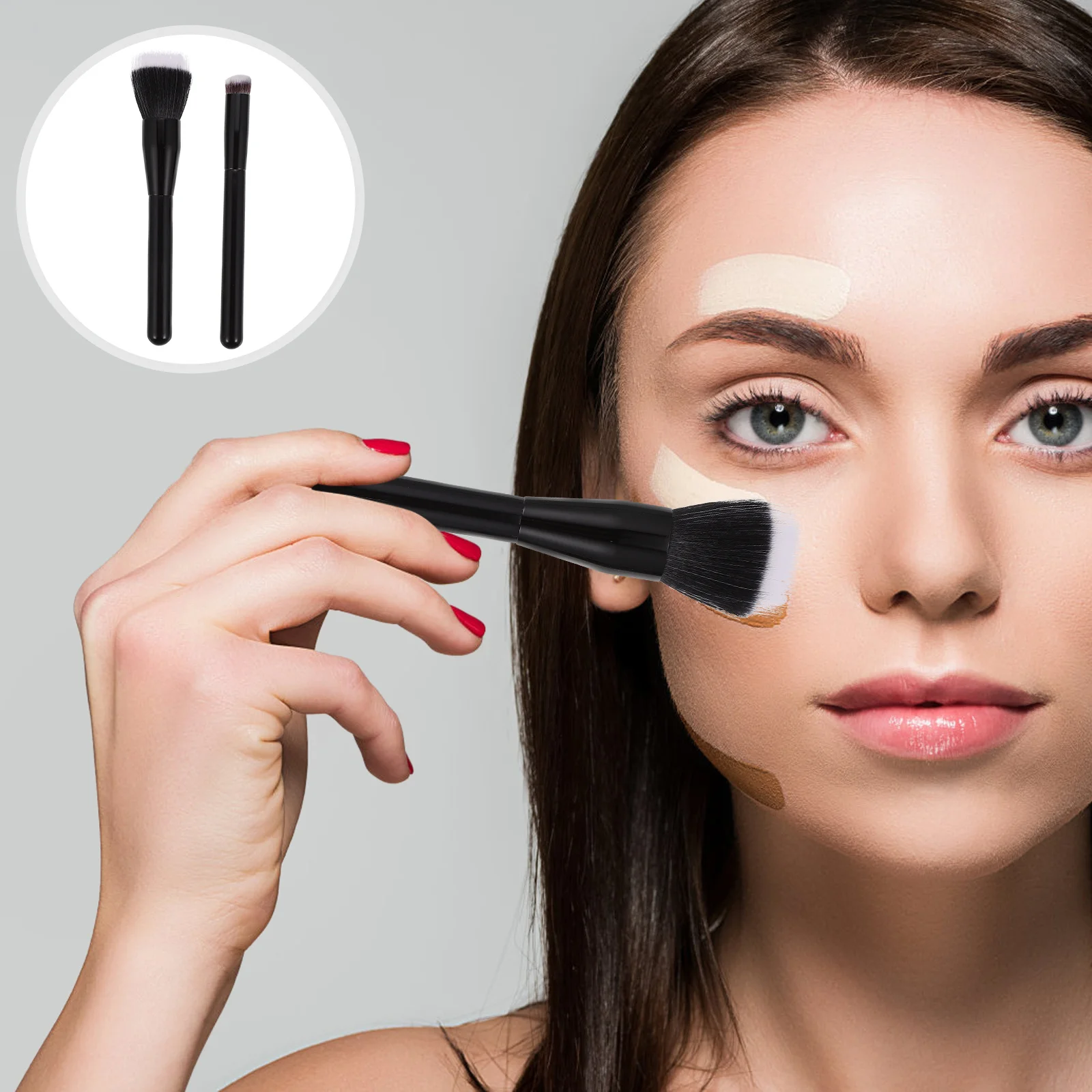 2Pcs Fashionable Blush Brush Double-Layer Fiber Makeup Tool Soft Touch Wooden Handle Lightweight for Travel Home Use
2Pcs Fashionable Blush Brush Double-Layer Fiber Makeup Tool Soft Touch Wooden Handle Lightweight for Travel Home Use