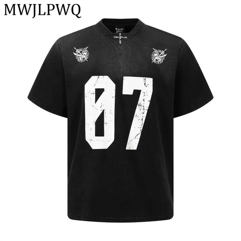 MWJLPWQ American Retro Style Print Distressed V-Neck Short-Sleeve T-Shirt For Men Summer Spring Street Fashion Casual Tee 16098
MWJLPWQ American Retro Style Print Distressed V-Neck Short-Sleeve T-Shirt For Men Summer Spring Street Fashion Casual Tee 16098