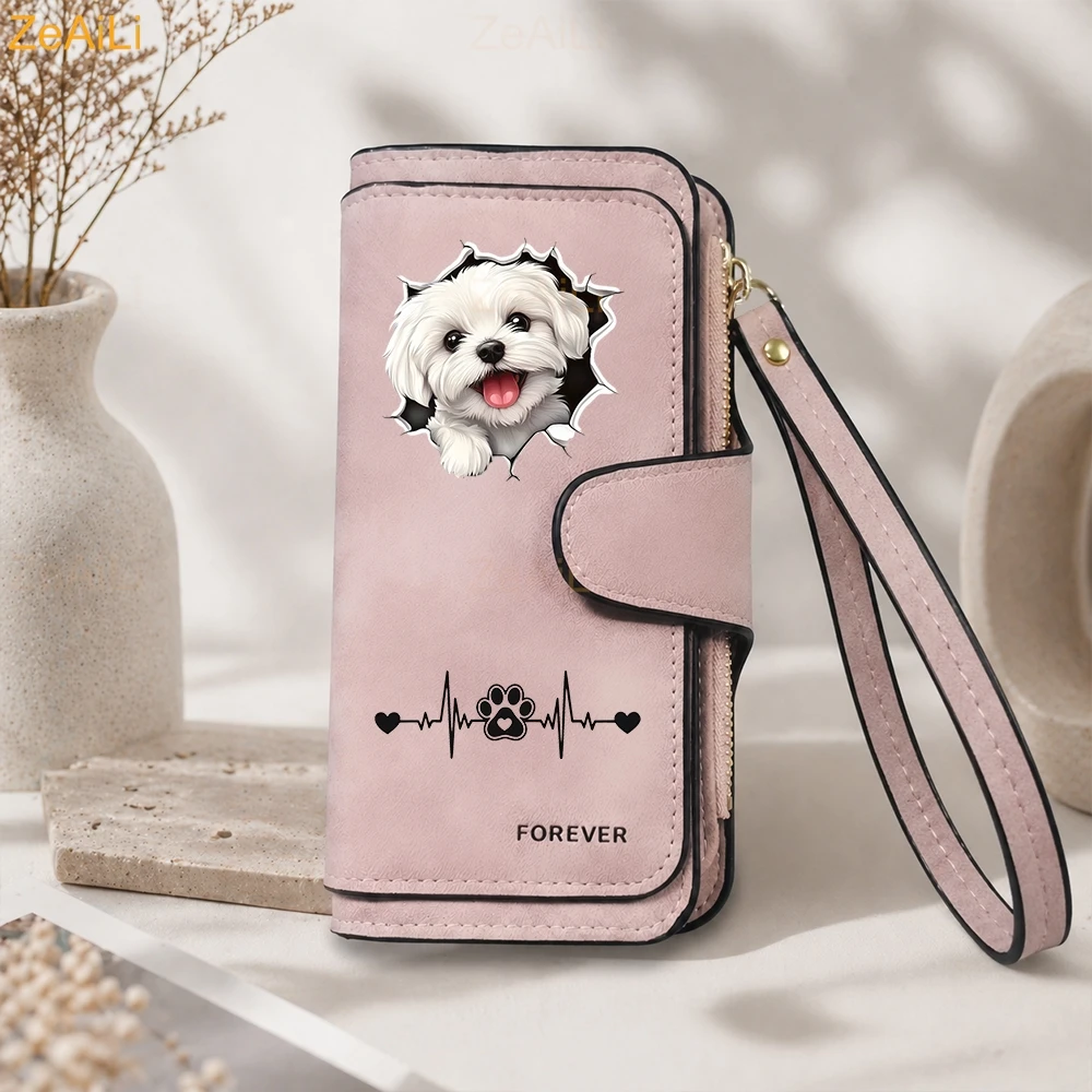 2D A White Puppy Maltese Dog Women Wallet Leather Wallets For Woman Long Zipper Large Ladies Clutch Bag Female Purse Card Holder
2D A White Puppy Maltese Dog Women Wallet Leather Wallets For Woman Long Zipper Large Ladies Clutch Bag Female Purse Card Holder