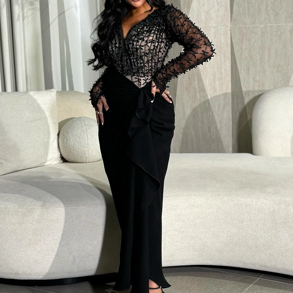 Customized Sexy Jersey Straight Lace Evening Dress High Quality Floor Length Long Sleeves платье вечернее Saudi Arabia 2024
Customized Sexy Jersey Straight Lace Evening Dress High Quality Floor Length Long Sleeves платье вечернее Saudi Arabia 2024