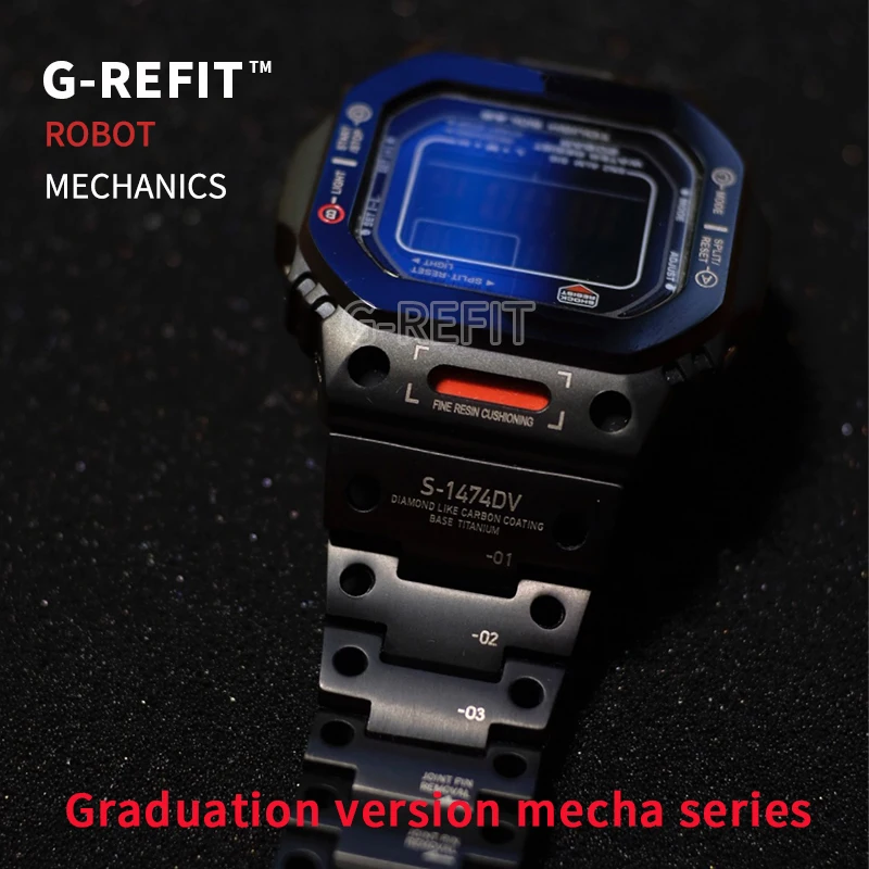 G-Refit Mech Style Robot GWB5600 G5600E GWM5610 GLX5600 DW5600 Titanium Stainless Steel WatchCase Metal Bezel Strap MechWarrior
G-Refit Mech Style Robot GWB5600 G5600E GWM5610 GLX5600 DW5600 Titanium Stainless Steel WatchCase Metal Bezel Strap MechWarrior