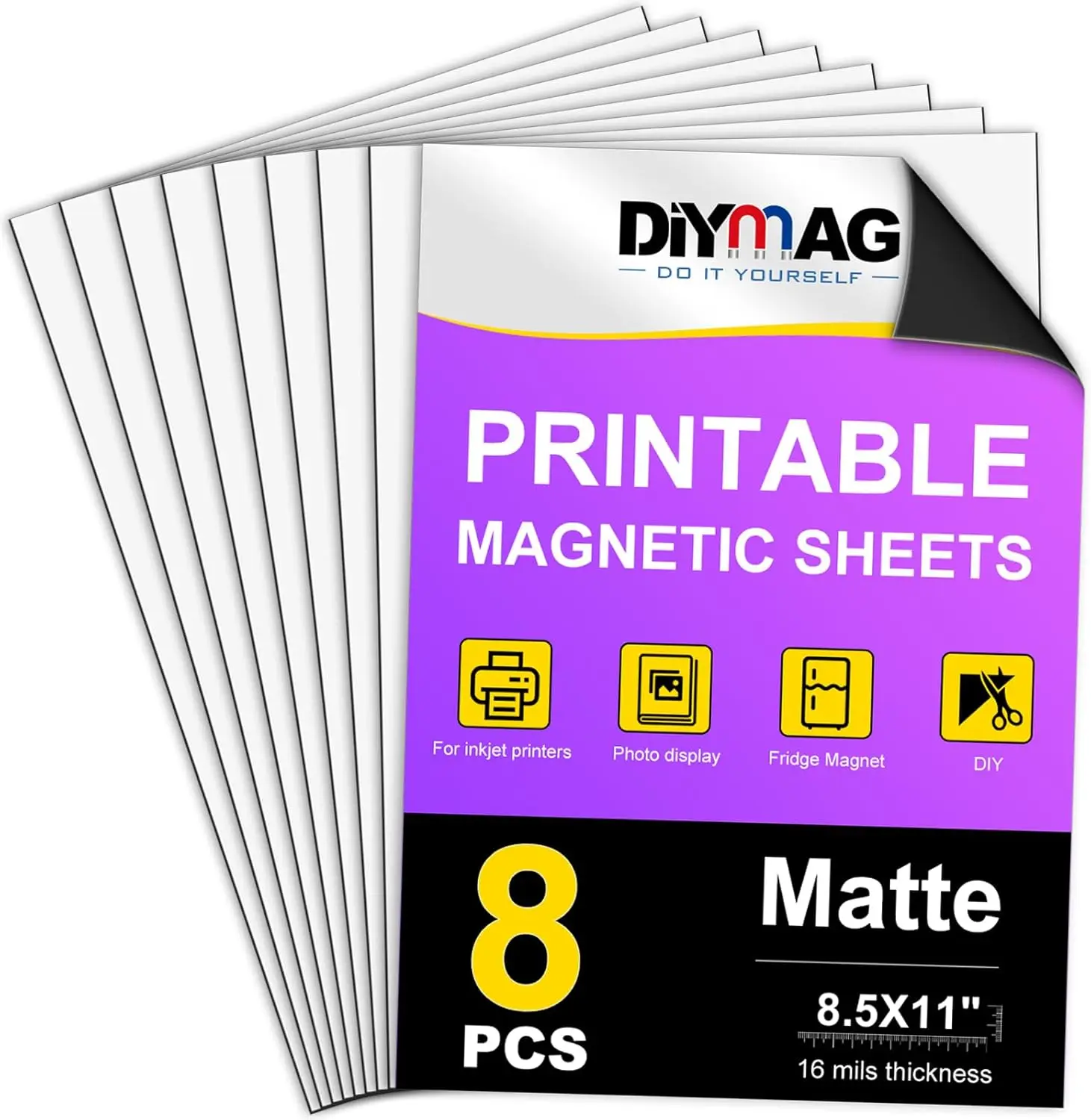 Printable Magnetic Sheets, 8Pcs 8.5 x 11 Inch Flexible Magnet Sheets Matte Non Adhesive Magnetic Paper for Inkjet Printer Photo
Printable Magnetic Sheets, 8Pcs 8.5 x 11 Inch Flexible Magnet Sheets Matte Non Adhesive Magnetic Paper for Inkjet Printer Photo