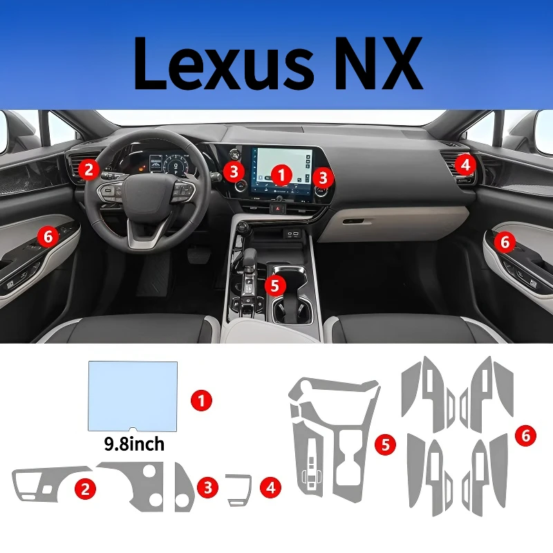 For Lexus NX 22-26Models Dashboard Multimedia GPS Console Navigation Transparent Anti-Scratch Protection Film Modification
For Lexus NX 22-26Models Dashboard Multimedia GPS Console Navigation Transparent Anti-Scratch Protection Film Modification