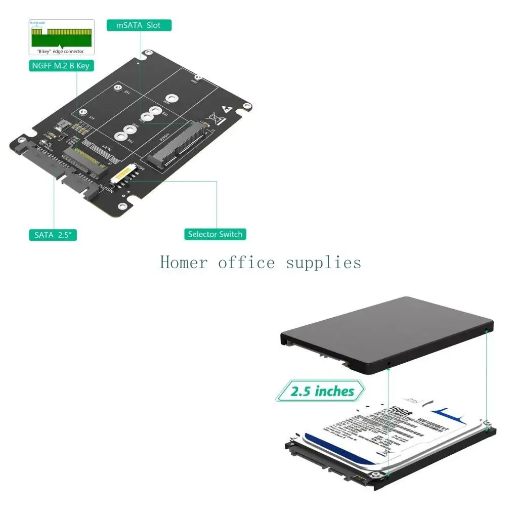 K43B 2 in 1 M.2 NGFF and mSATA to SATA3.0 Connectors Card for PC Compatibility
K43B 2 in 1 M.2 NGFF and mSATA to SATA3.0 Connectors Card for PC Compatibility