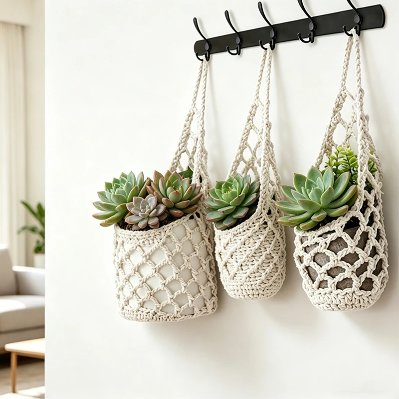 Cotton Rope Hand Woven Fruit and Vegetable Storage Hanging Bag ,Plant Hanging Baskets,Living Room Wall Decoration
Cotton Rope Hand Woven Fruit and Vegetable Storage Hanging Bag ,Plant Hanging Baskets,Living Room Wall Decoration