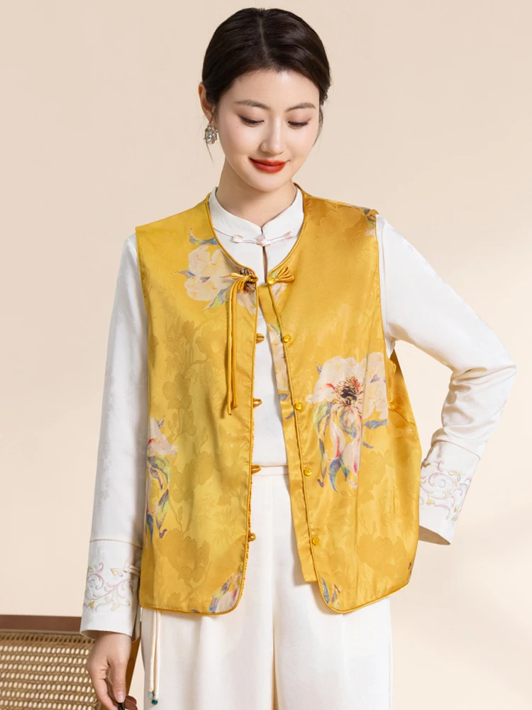 New 2025 Chinese Retro National Sle Women's ort Jaet Mom's Tang Suit oulder Pad Vest Outerwear Faionable round Ne
New 2025 Chinese Retro National Sle Women's ort Jaet Mom's Tang Suit oulder Pad Vest Outerwear Faionable round Ne