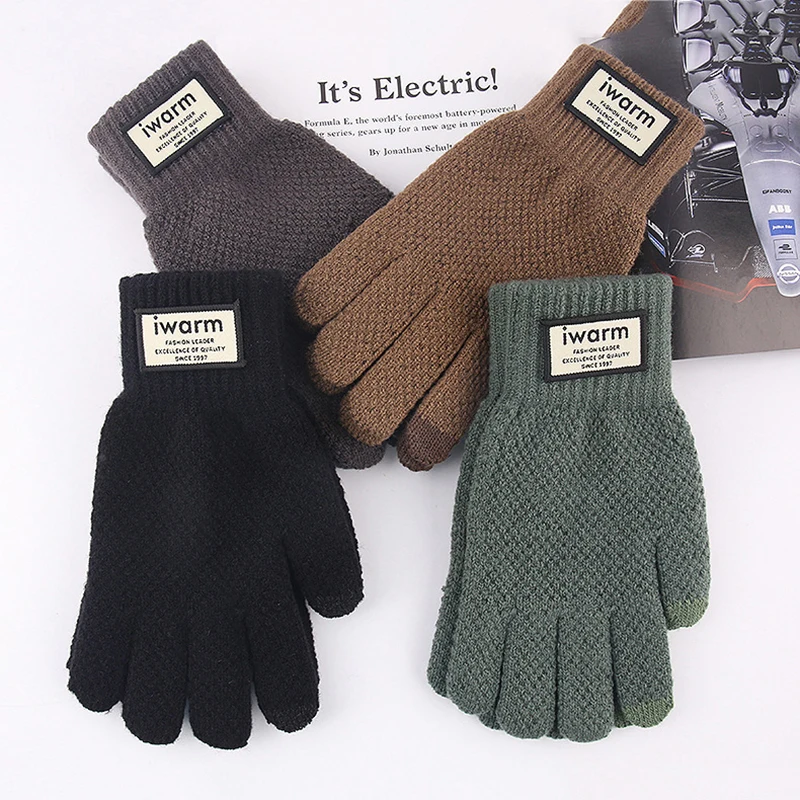 Winter Keep Warm Touch Screen Plus Velvet Inside Mens Knitted Gloves Fashion Yong Man Simple Thicken Outdoor Windproof Driving
Winter Keep Warm Touch Screen Plus Velvet Inside Mens Knitted Gloves Fashion Yong Man Simple Thicken Outdoor Windproof Driving