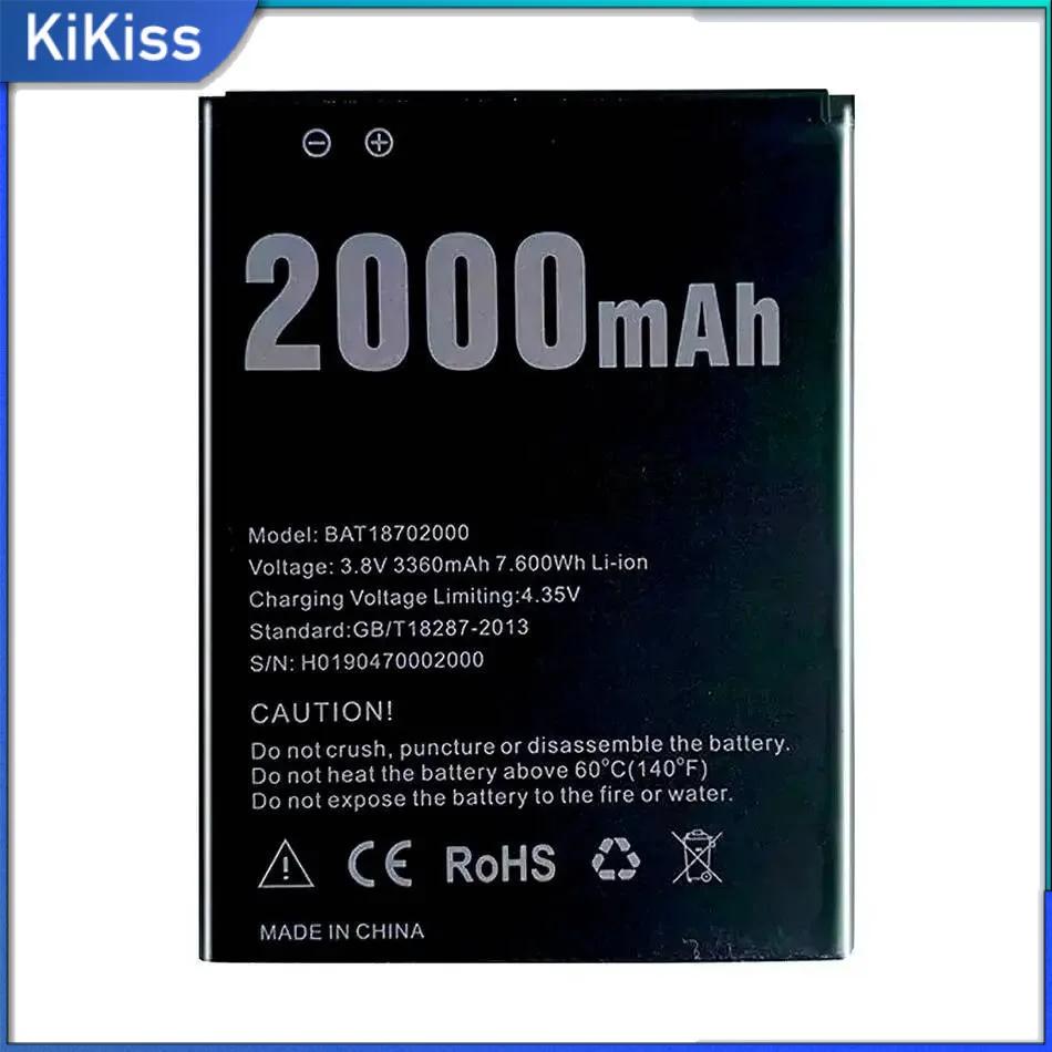 Замена аккумулятора мобильного телефона премиум-класса для Doogee X50 2000 мАч, высокая совместимость BAT18702000 
Замена аккумулятора мобильного телефона премиум-класса для Doogee X50 2000 мАч, высокая совместимость BAT18702000