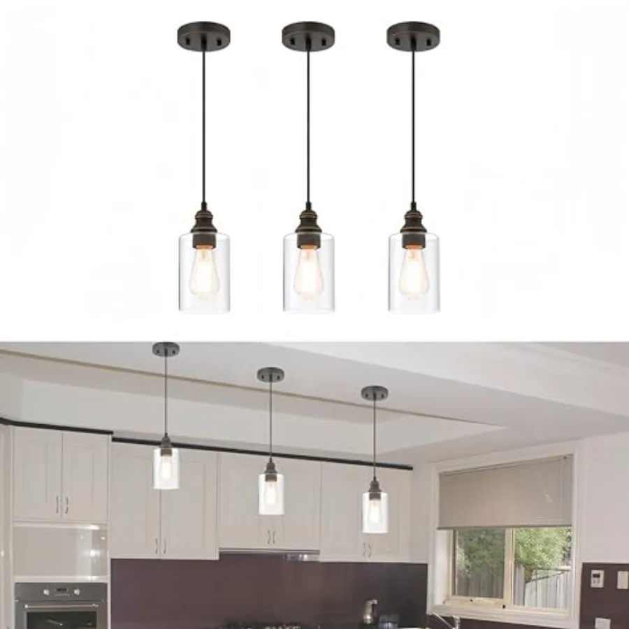 Pendant Lighting Fixture Hanging Ceiling Lights with E26 Medium Base Max. 60 Watts ETL Rated Bulbs not Included 3-Pack
Pendant Lighting Fixture Hanging Ceiling Lights with E26 Medium Base Max. 60 Watts ETL Rated Bulbs not Included 3-Pack