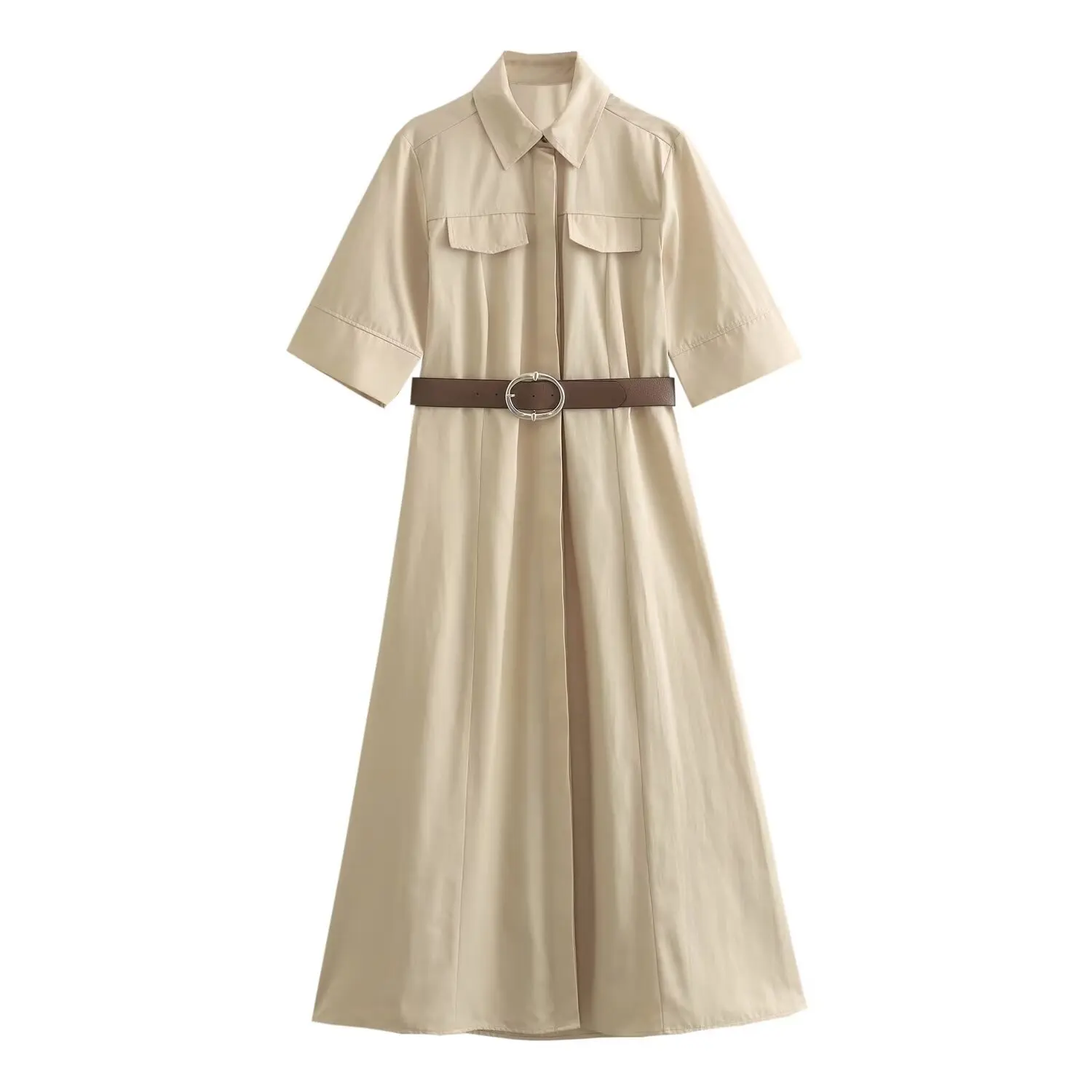 Retro Casual Chic Blouse Dress Solid Color Belted Button Short Sleeve Slim Long Straight Tank Top New Fashion 2024 Summer Dress
Retro Casual Chic Blouse Dress Solid Color Belted Button Short Sleeve Slim Long Straight Tank Top New Fashion 2024 Summer Dress