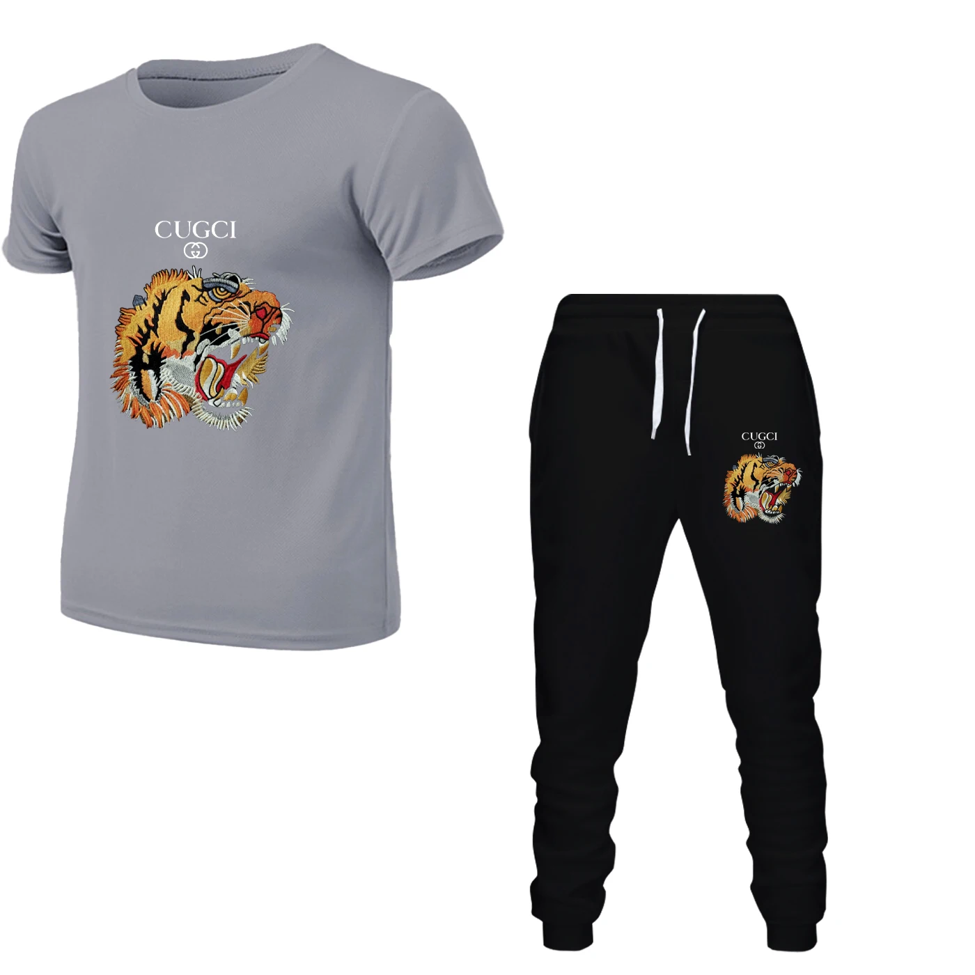 Men's two-piece sportswear short sleeved T-shirt and long pants set running and fitness sportswear for summer 2024
Men's two-piece sportswear short sleeved T-shirt and long pants set running and fitness sportswear for summer 2024
