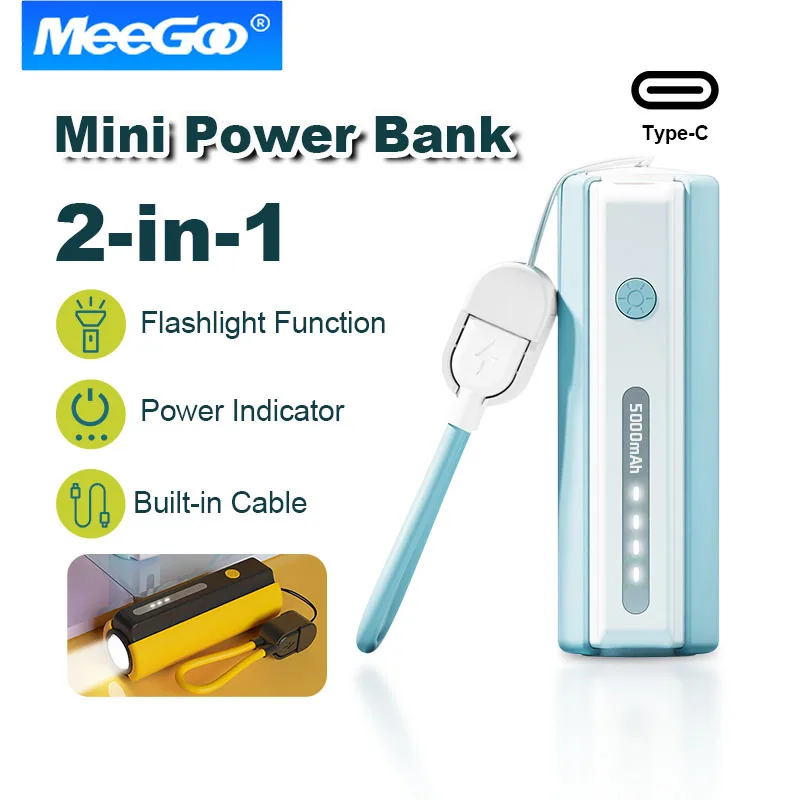 Портативный внешний аккумулятор MeeGoo Power Bank Plug Play Power Bank типа C, быстрое эффективное зарядное устройство для iPhone, Samsung, Huawei, 5000 мАч
Портативный внешний аккумулятор MeeGoo Power Bank Plug Play Power Bank типа C, быстрое эффективное зарядное устройство для iPhone, Samsung, Huawei, 5000 мАч