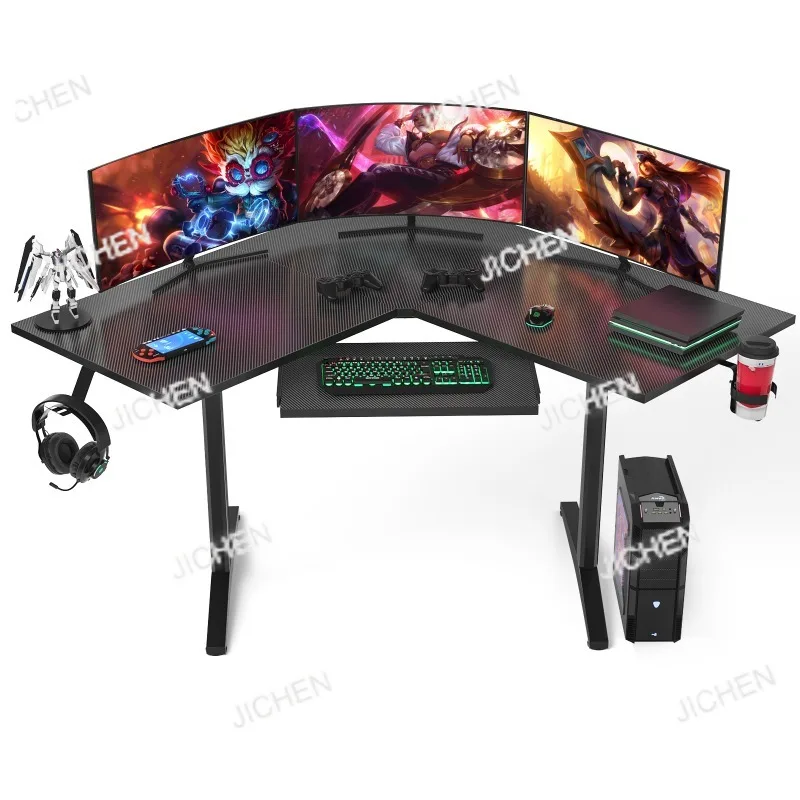 Large Computer Desk L-shaped Corner Game Table with Keyboard Tray Workstation Table, Suitable for Gamers and Computer Users
Large Computer Desk L-shaped Corner Game Table with Keyboard Tray Workstation Table, Suitable for Gamers and Computer Users