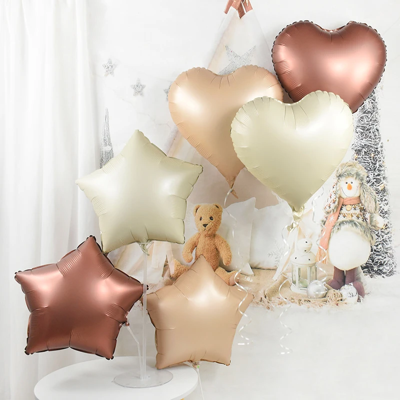 5pcs 18inch Cream Color Love Aluminum Film Balloon Star Heart Shaped Caramel Coffee Balloon Wedding Birthday Party Decor Supplie
5pcs 18inch Cream Color Love Aluminum Film Balloon Star Heart Shaped Caramel Coffee Balloon Wedding Birthday Party Decor Supplie