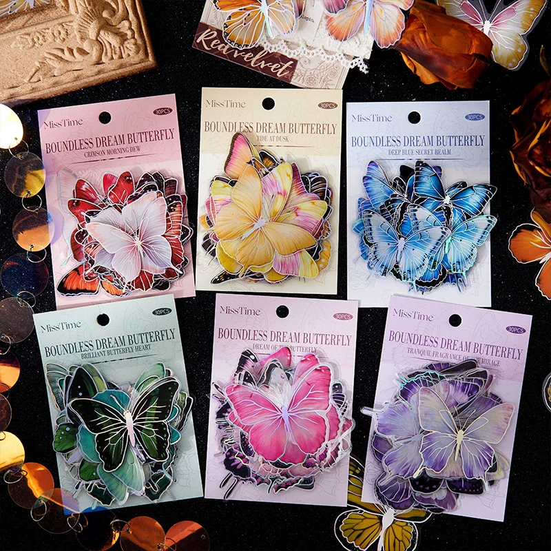 6packs/LOT Boundless Dream Butterfly series cute lovely creative decoration DIY PET stickers
6packs/LOT Boundless Dream Butterfly series cute lovely creative decoration DIY PET stickers