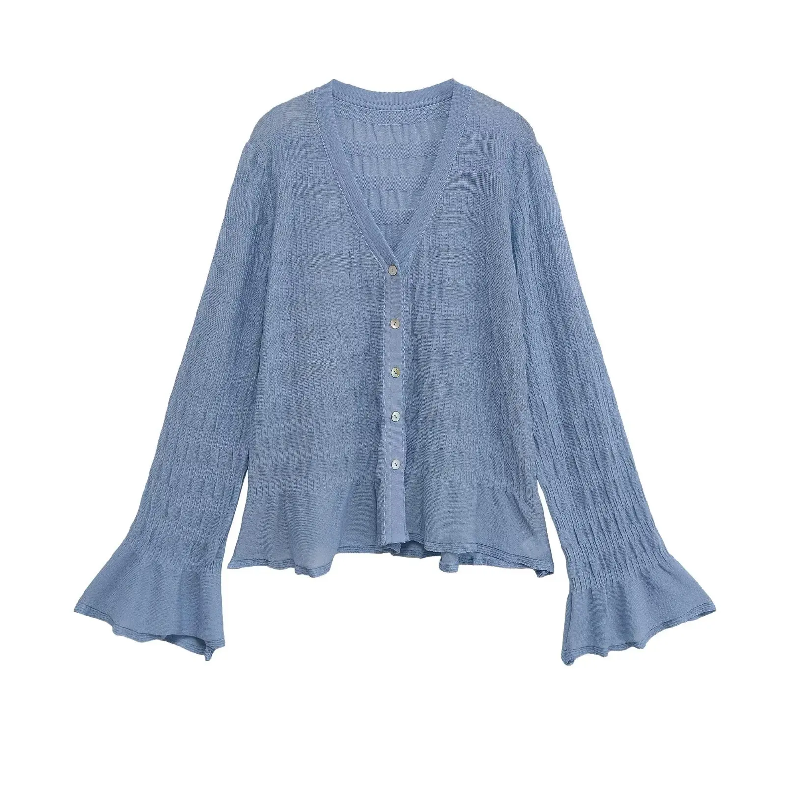 Модный повседневный вязаный женский кардиган с длинным рукавом, осенний новый стиль, однотонный плиссированный дизайн, оптовая продажа, экспорт
Модный повседневный вязаный женский кардиган с длинным рукавом, осенний новый стиль, однотонный плиссированный дизайн, оптовая продажа, экспорт