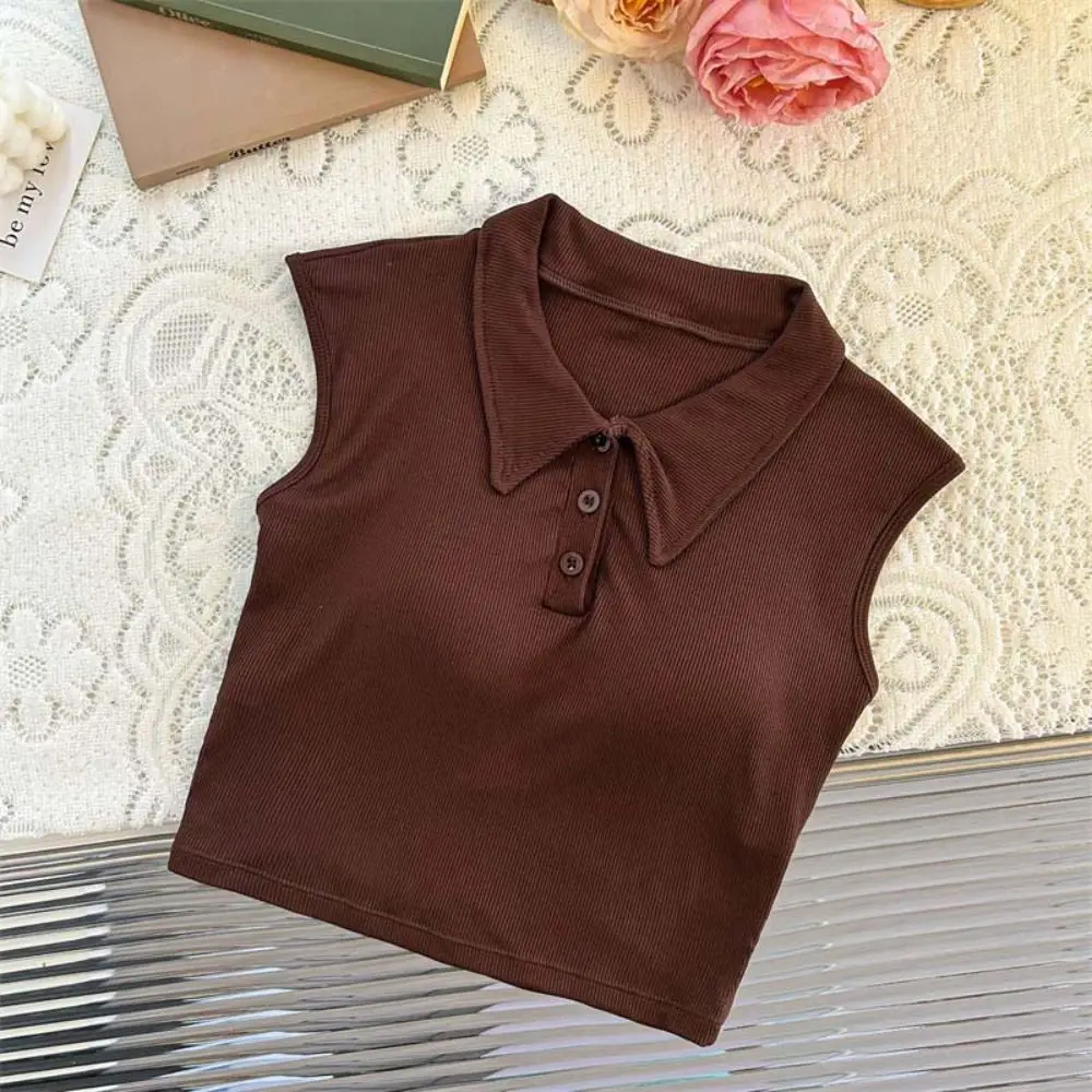 Solid Color Korean Y2K Crop Tops Cotton V-neck Polo Neck Thin T-shirt Sleeveless with Chest Pads Slim Short Vest Streetwear
Solid Color Korean Y2K Crop Tops Cotton V-neck Polo Neck Thin T-shirt Sleeveless with Chest Pads Slim Short Vest Streetwear