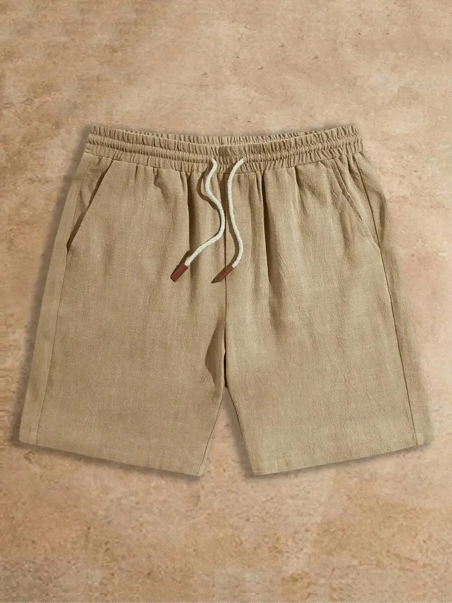 Mens Casual Linen Drawstring Waist Shorts With Slant Pockets
Mens Casual Linen Drawstring Waist Shorts With Slant Pockets