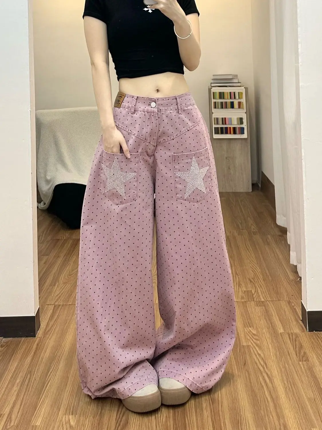 Dopamine style pink jeans with polka dot rhinestone pants womens 2026 summer new loose straight-cut pants women jeans
Dopamine style pink jeans with polka dot rhinestone pants womens 2026 summer new loose straight-cut pants women jeans