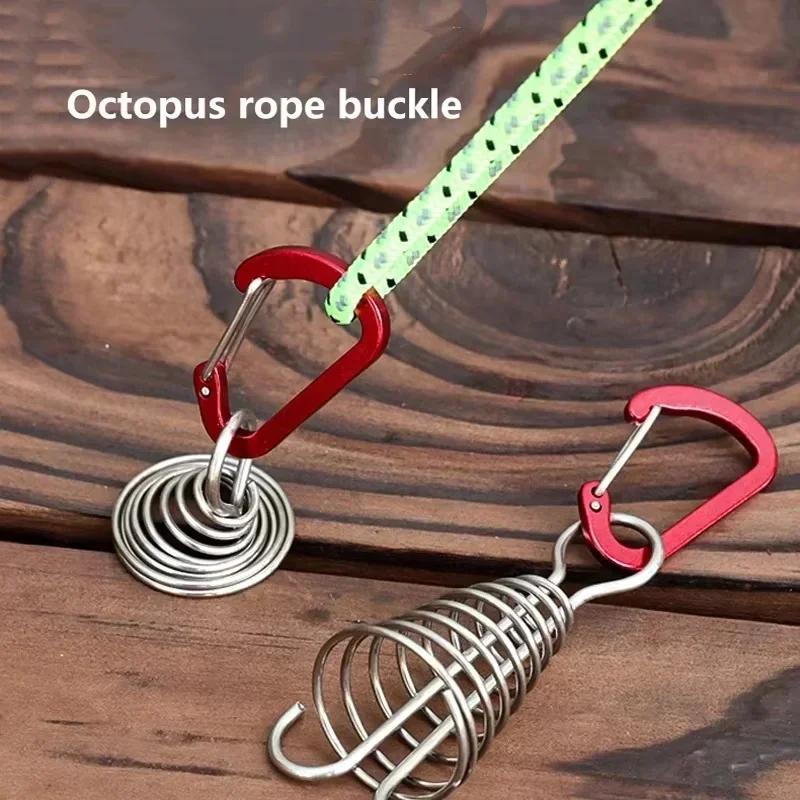 Outdoor Camping Octopus Rope Buckle Camping Deck Nail Stainless Steel Fixed Tent Rope Buckle Wooden Hook Spring Wind Rope
Outdoor Camping Octopus Rope Buckle Camping Deck Nail Stainless Steel Fixed Tent Rope Buckle Wooden Hook Spring Wind Rope